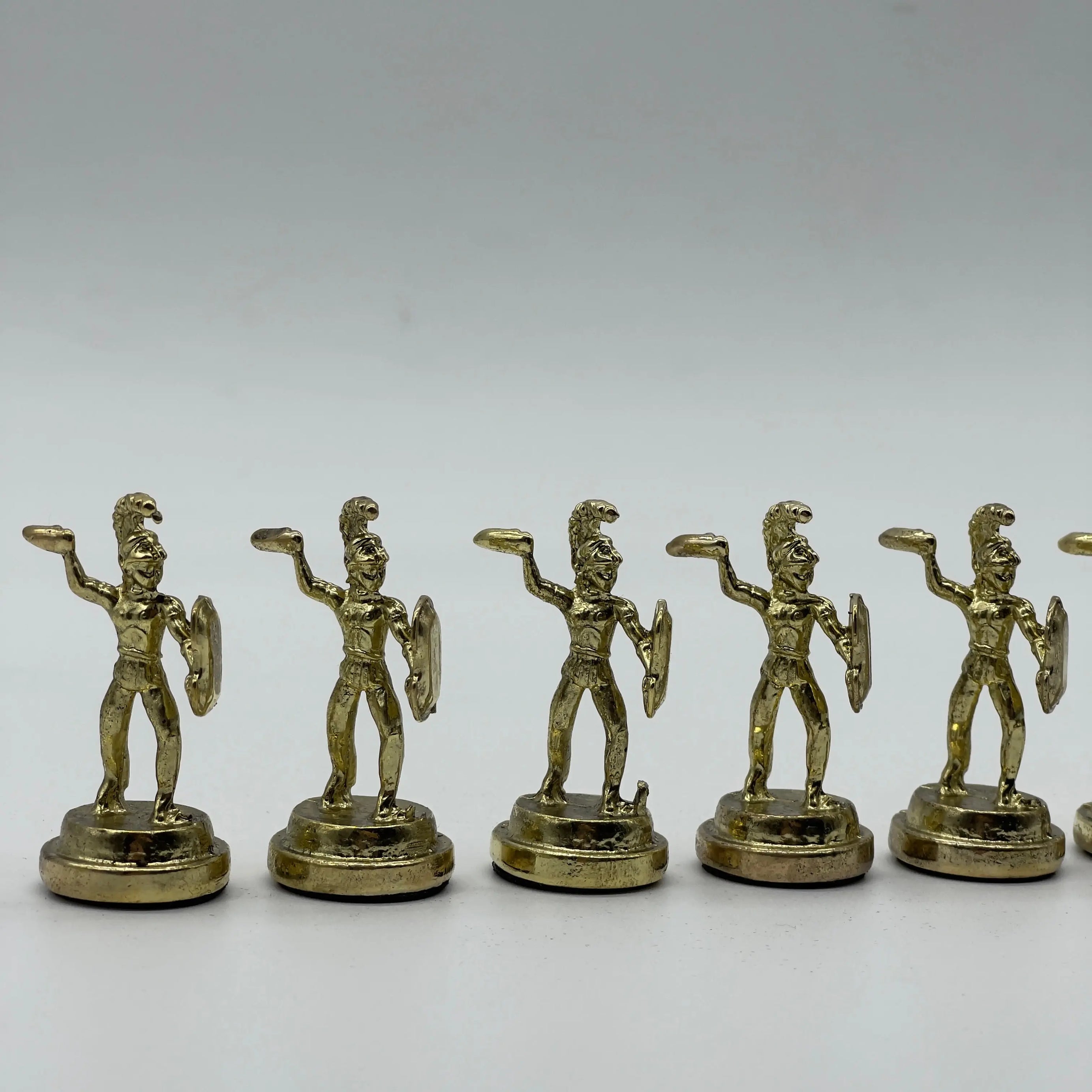 Handmade Metal Chess Pieces, Romans Chess Pieces, Gold Metal Chess Pieces