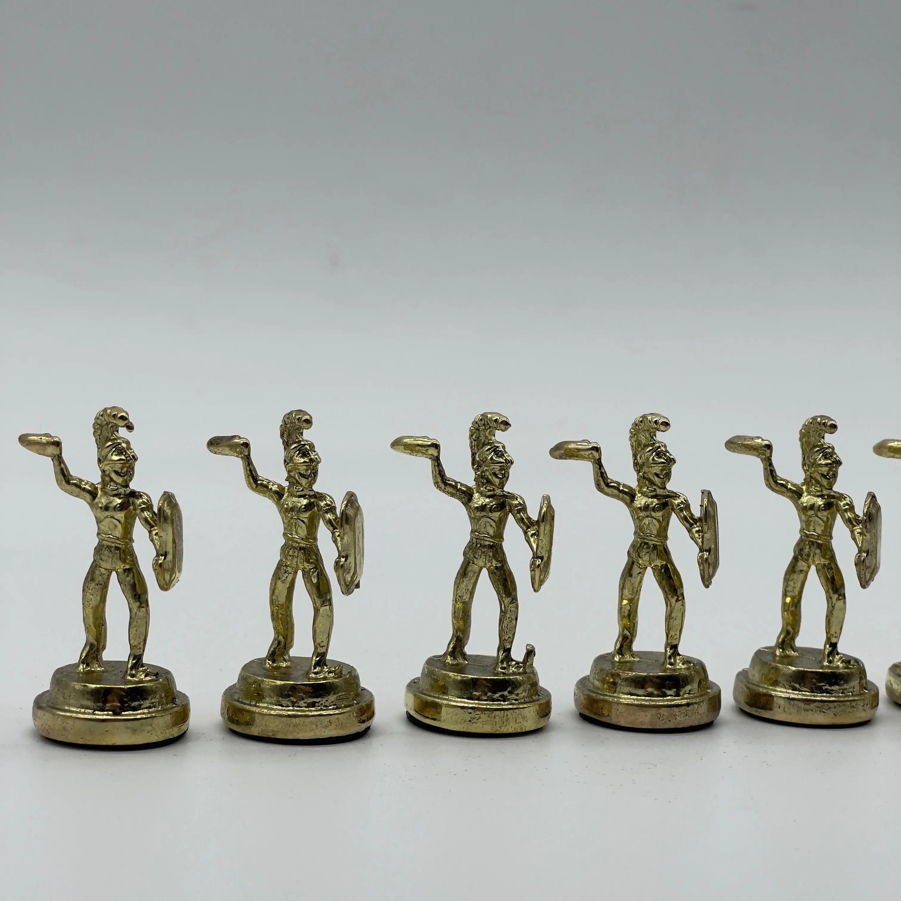 Handmade Metal Chess Pieces, Romans Chess Pieces, Gold Metal Chess Pieces