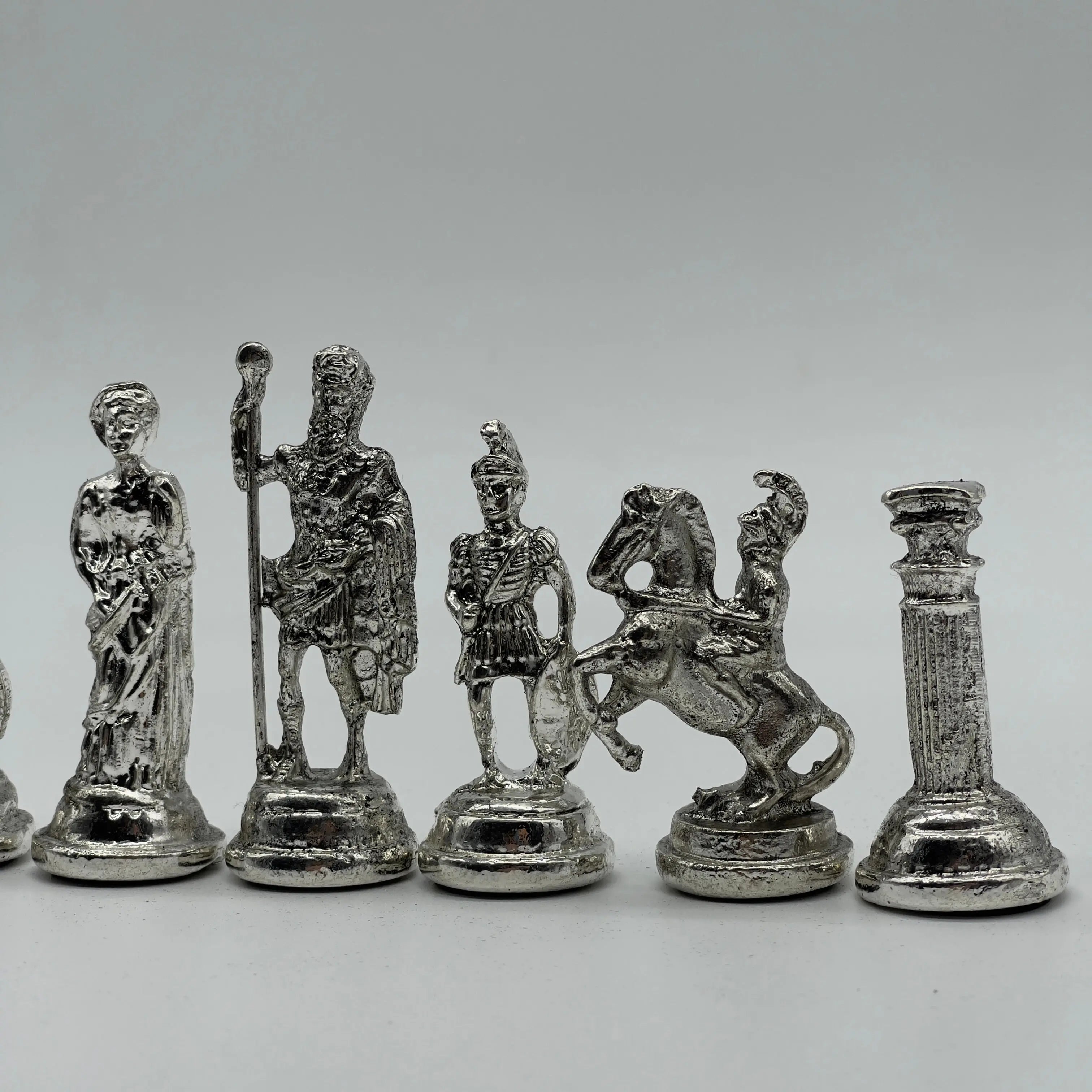 Handmade Metal Chess Pieces, Romans Chess Pieces, Gold Metal Chess Pieces