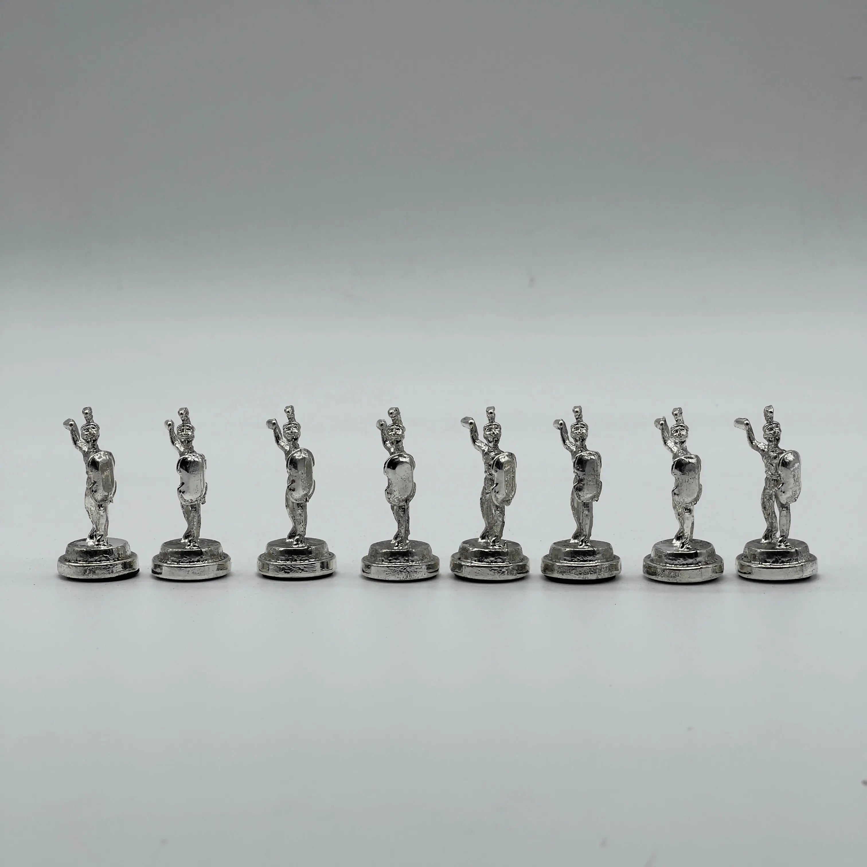 Handmade Metal Chess Pieces, Romans Chess Pieces, Gold Metal Chess Pieces