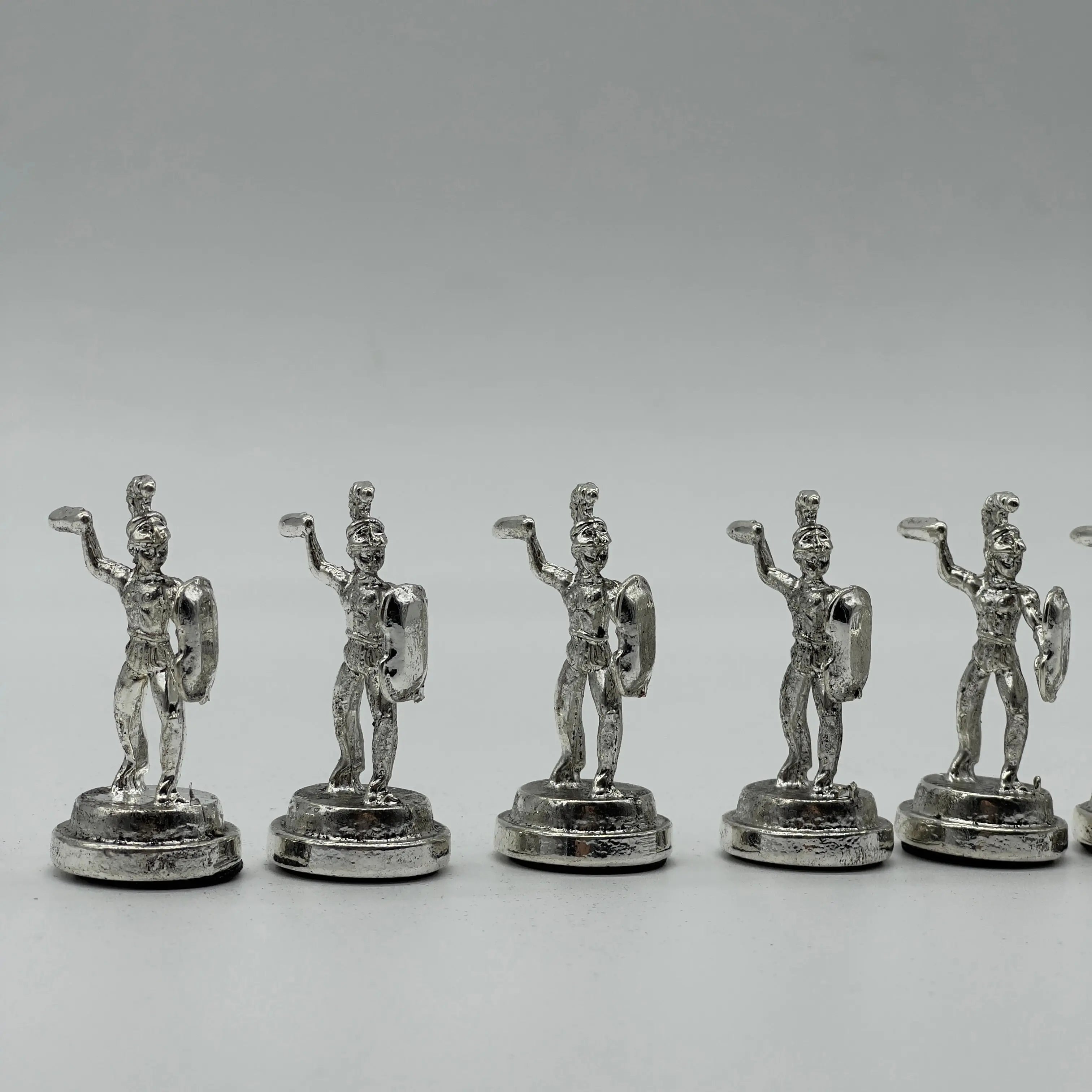 Handmade Metal Chess Pieces, Romans Chess Pieces, Gold Metal Chess Pieces