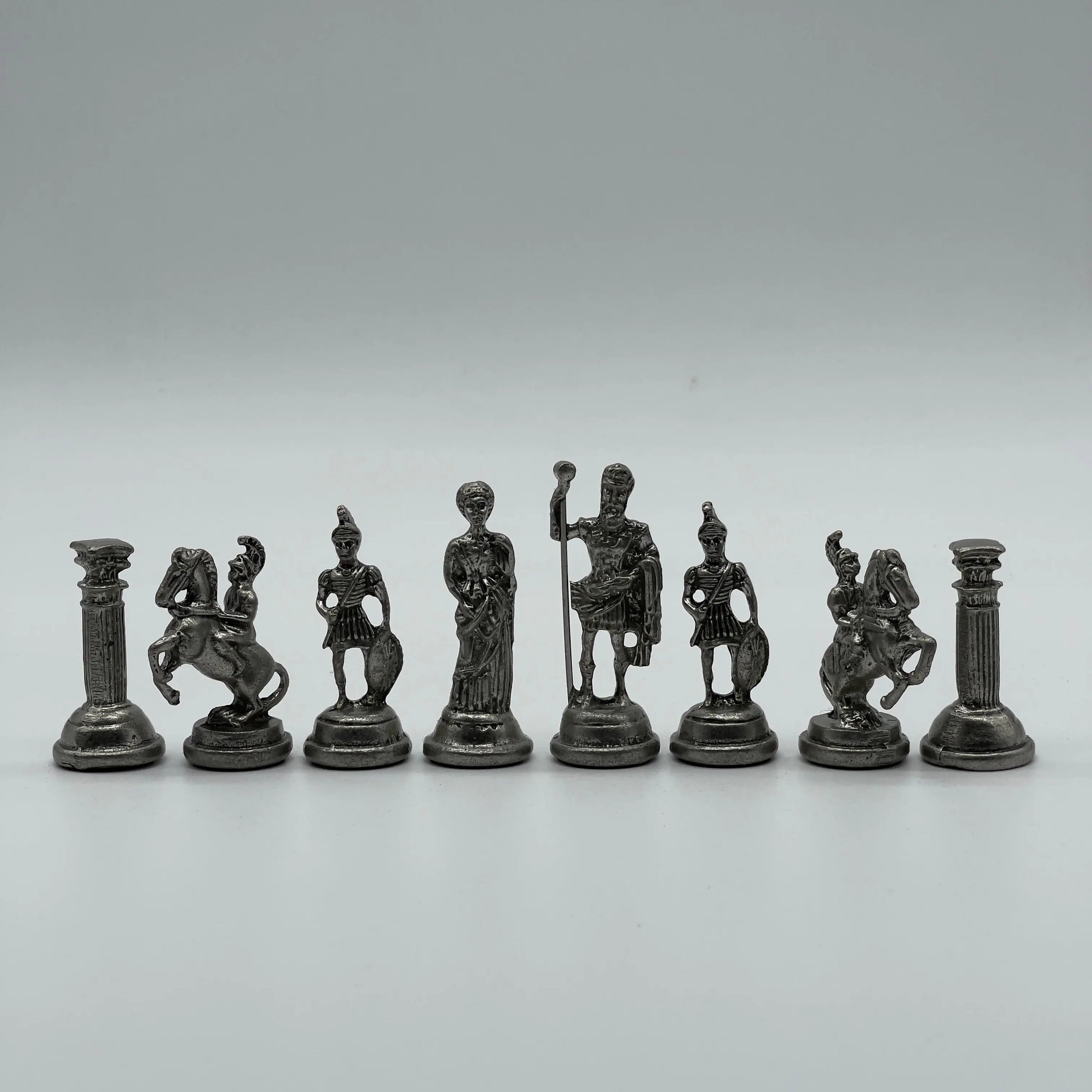 Handmade Copper Metal Chess Pieces, Romans Metal Archer Chess Pieces Set