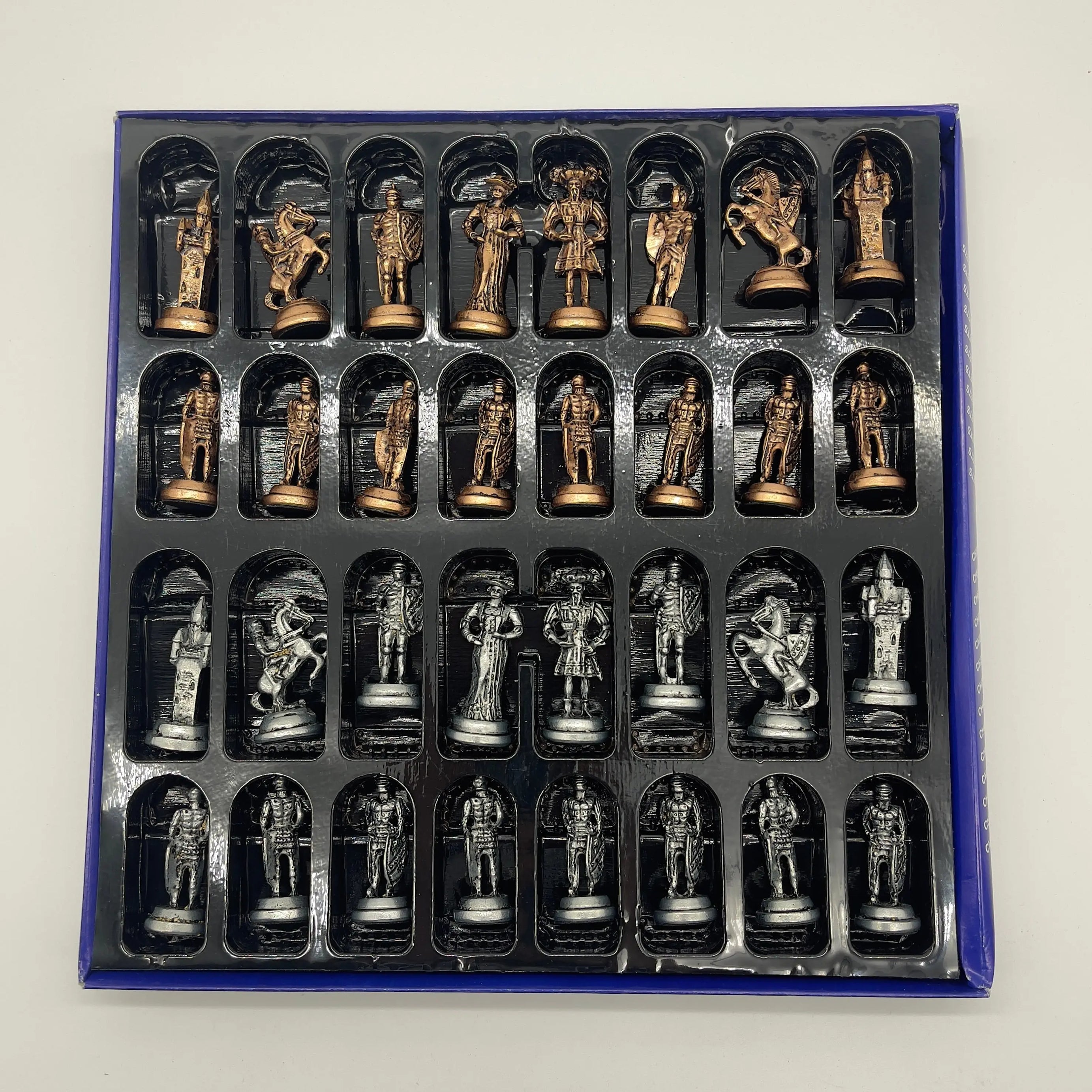 Spanish Handmade Gold-Silver Metal Chess Pieces Set