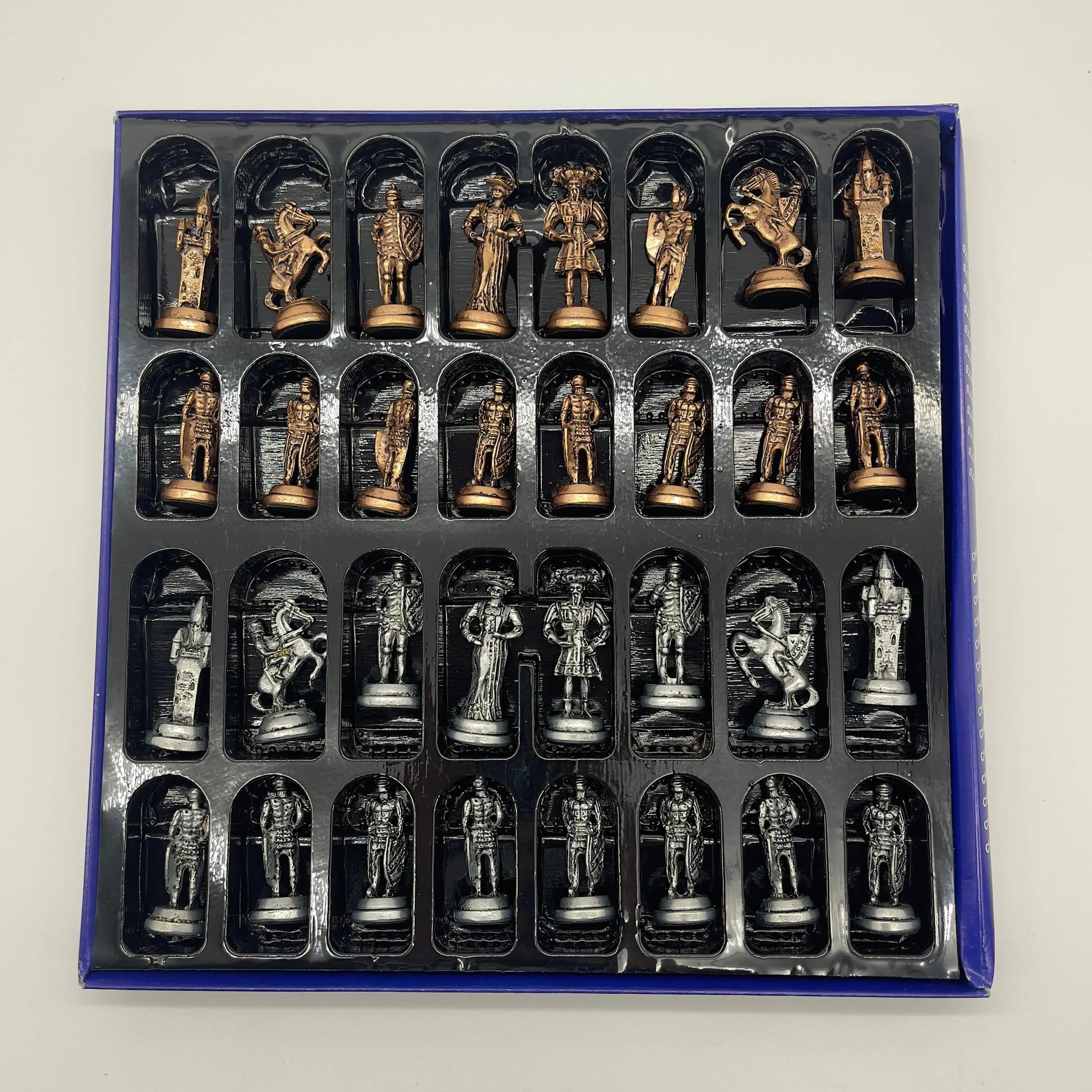 Spanish Handmade Gold-Silver Metal Chess Pieces Set