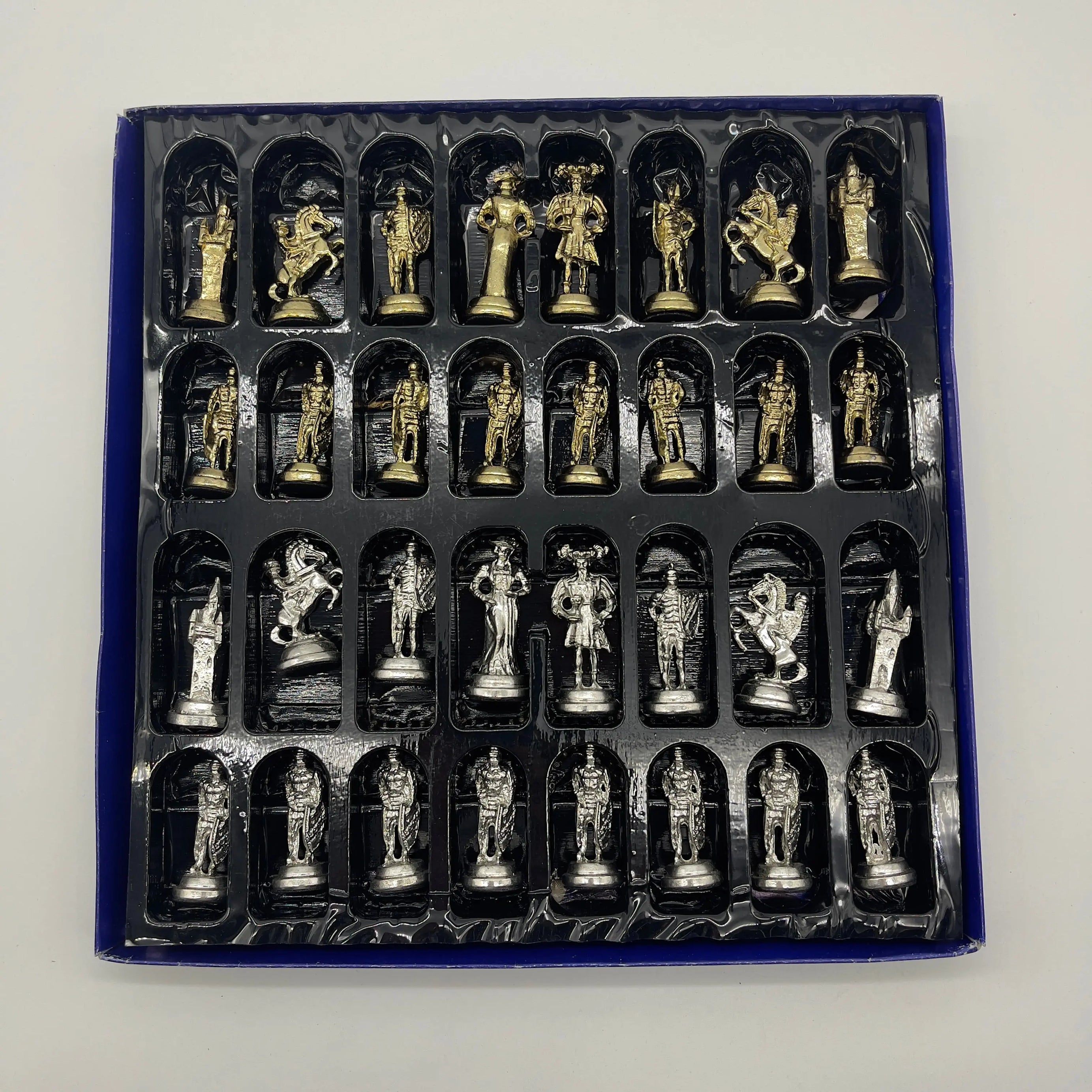 Handmade Metal Chess Pieces, Spanish Chess Pieces, Gold Metal Chess Pieces