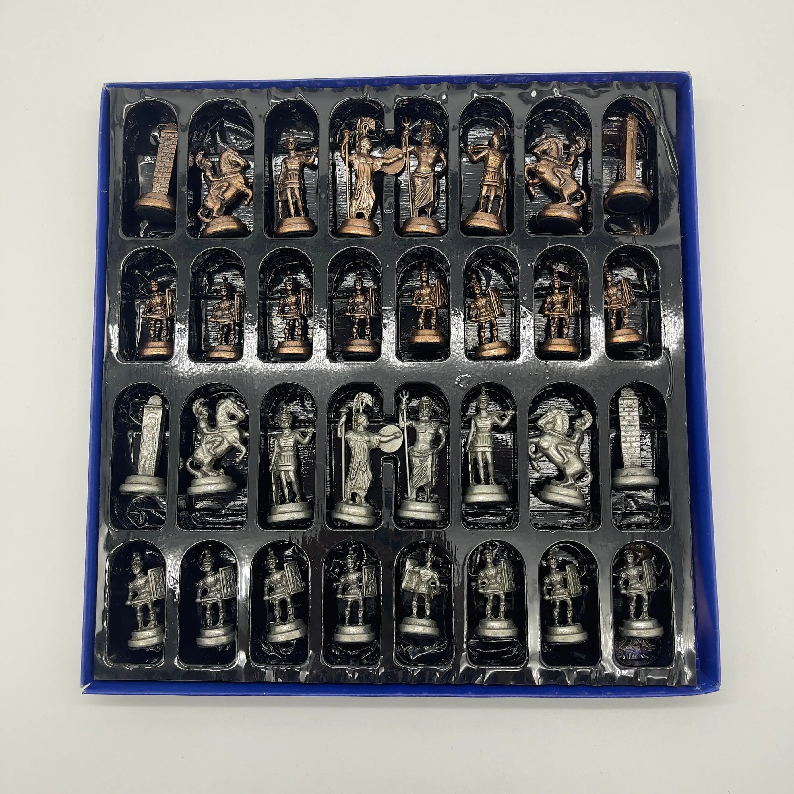 Copper Handmade Greek Luxury Metal Chess Pieces Set