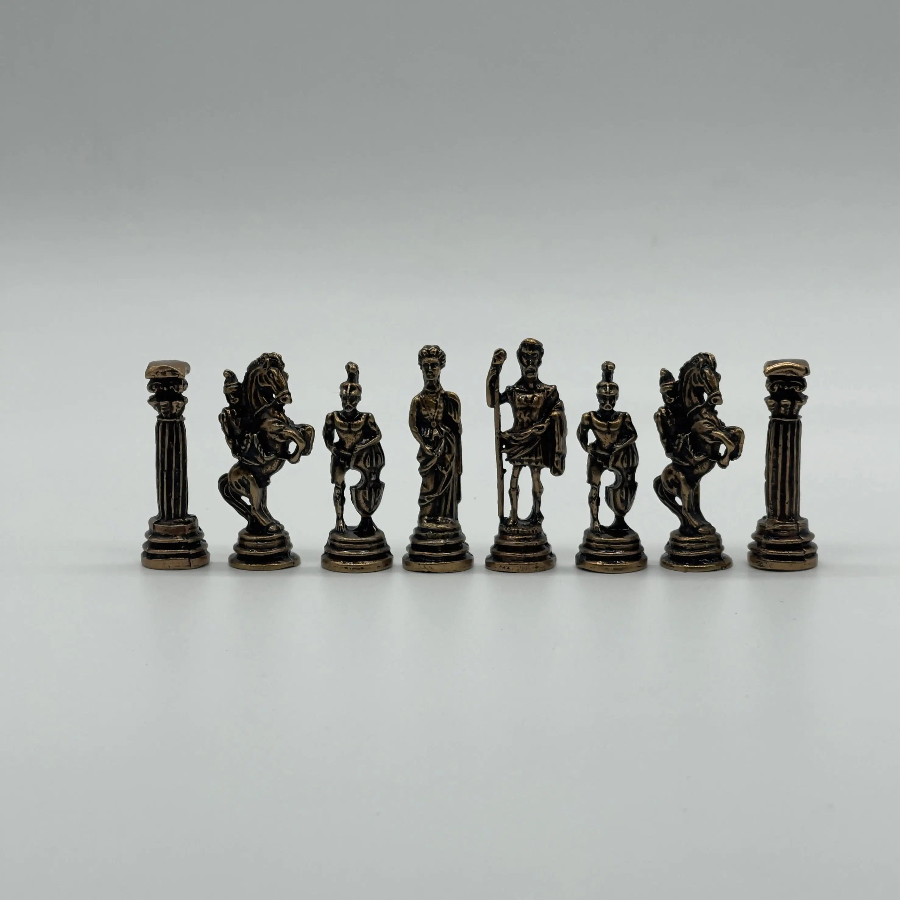 Small Handmade Crusaders Metal Chess Pieces Set