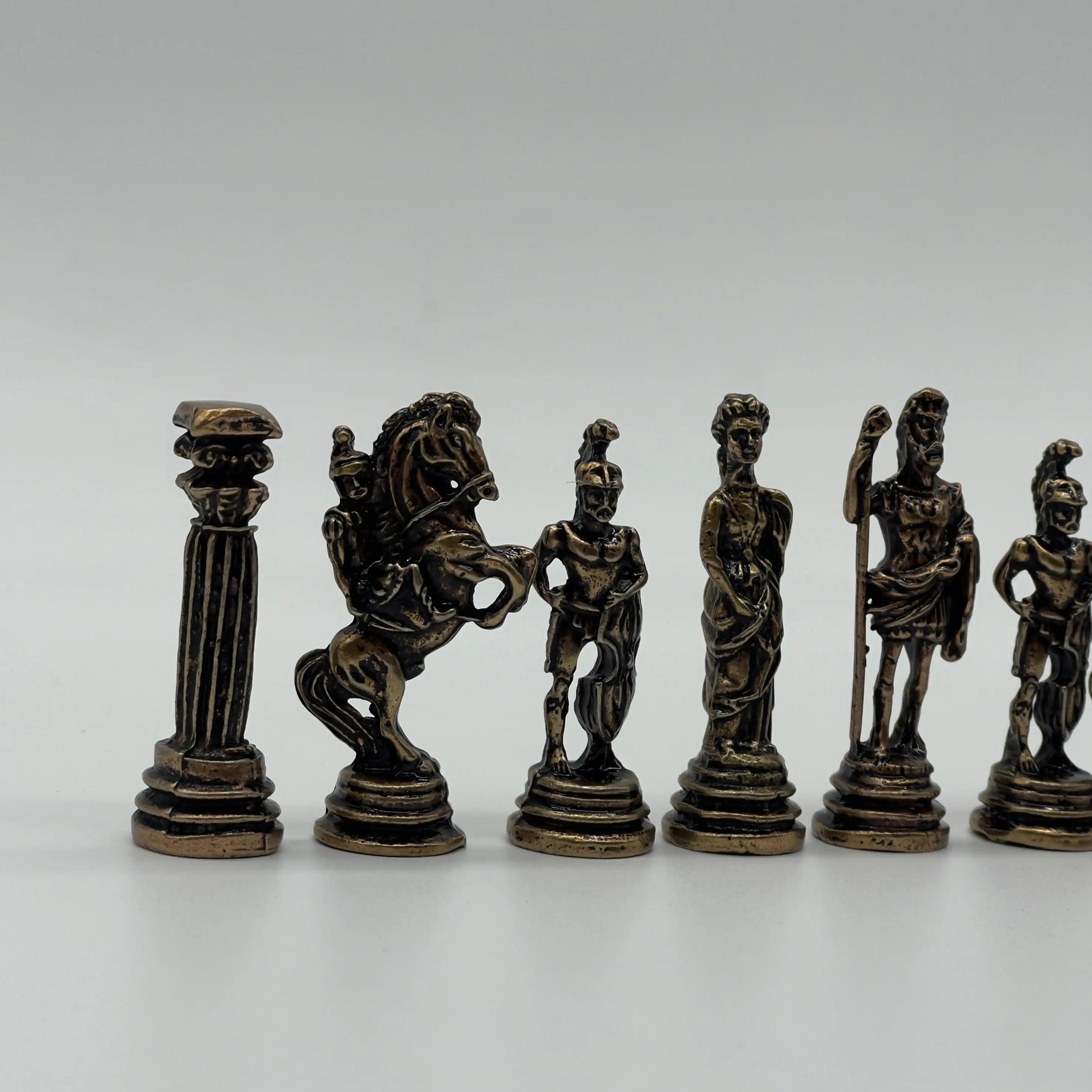 Small Handmade Crusaders Metal Chess Pieces Set