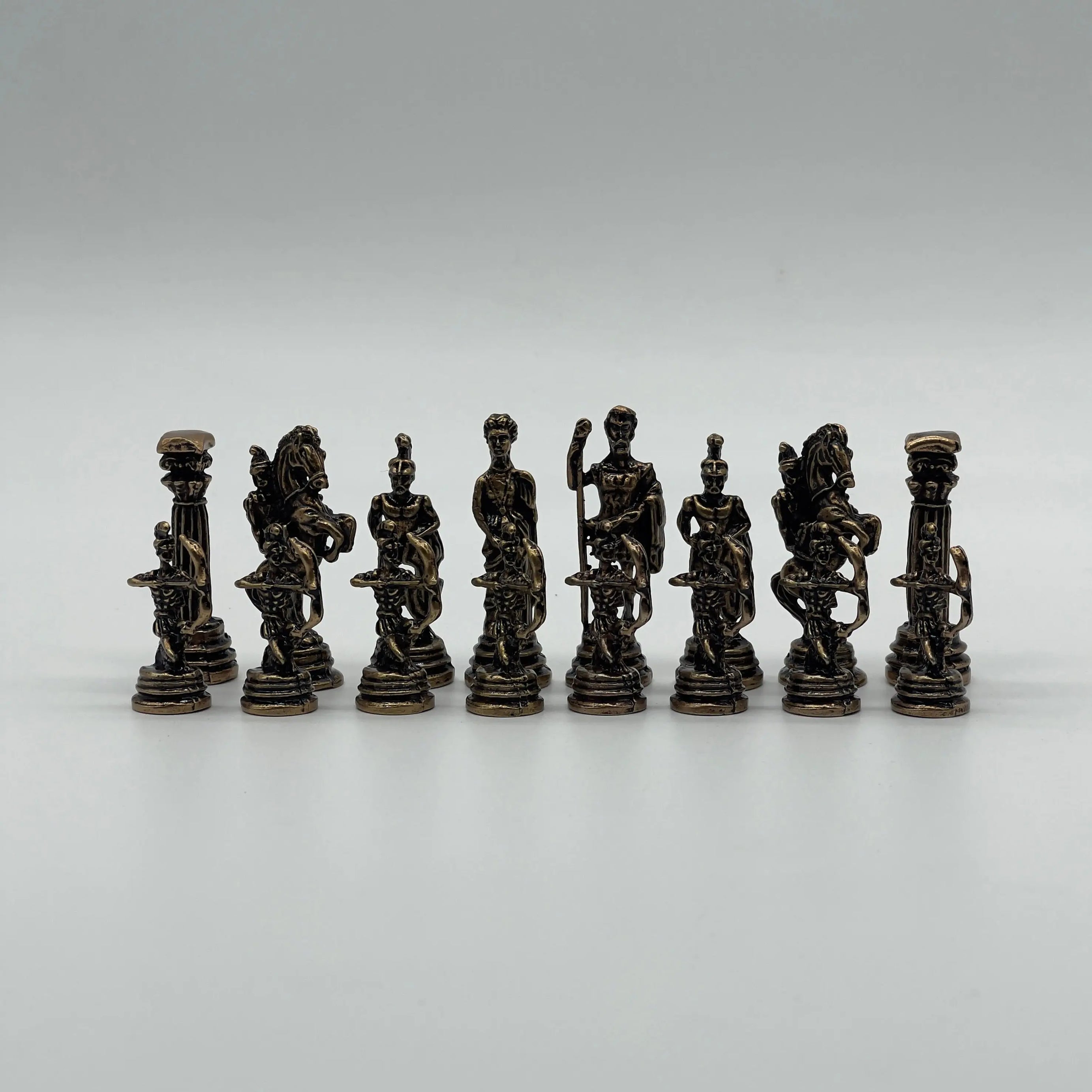 Small Handmade Crusaders Metal Chess Pieces Set