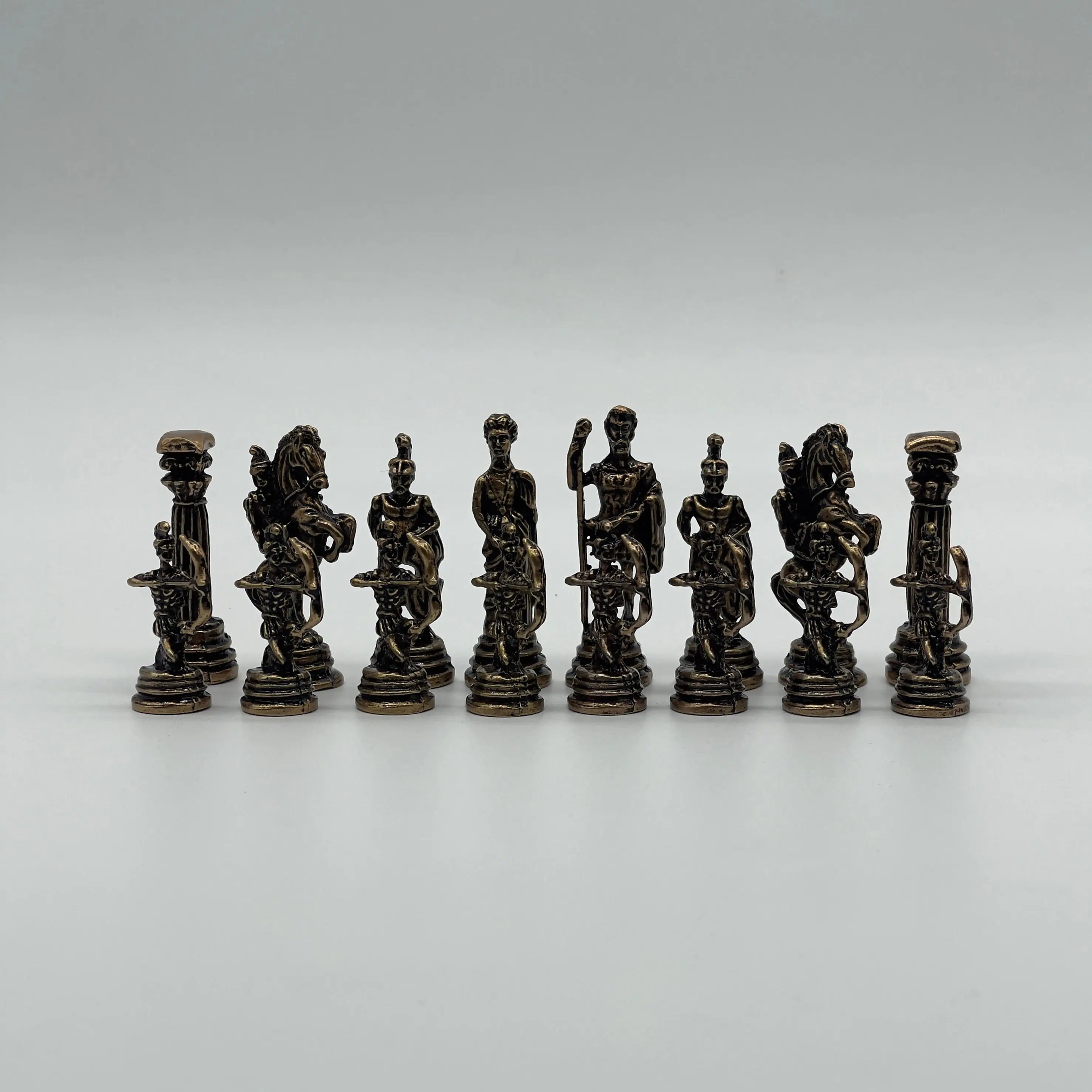 Small Handmade Crusaders Metal Chess Pieces Set