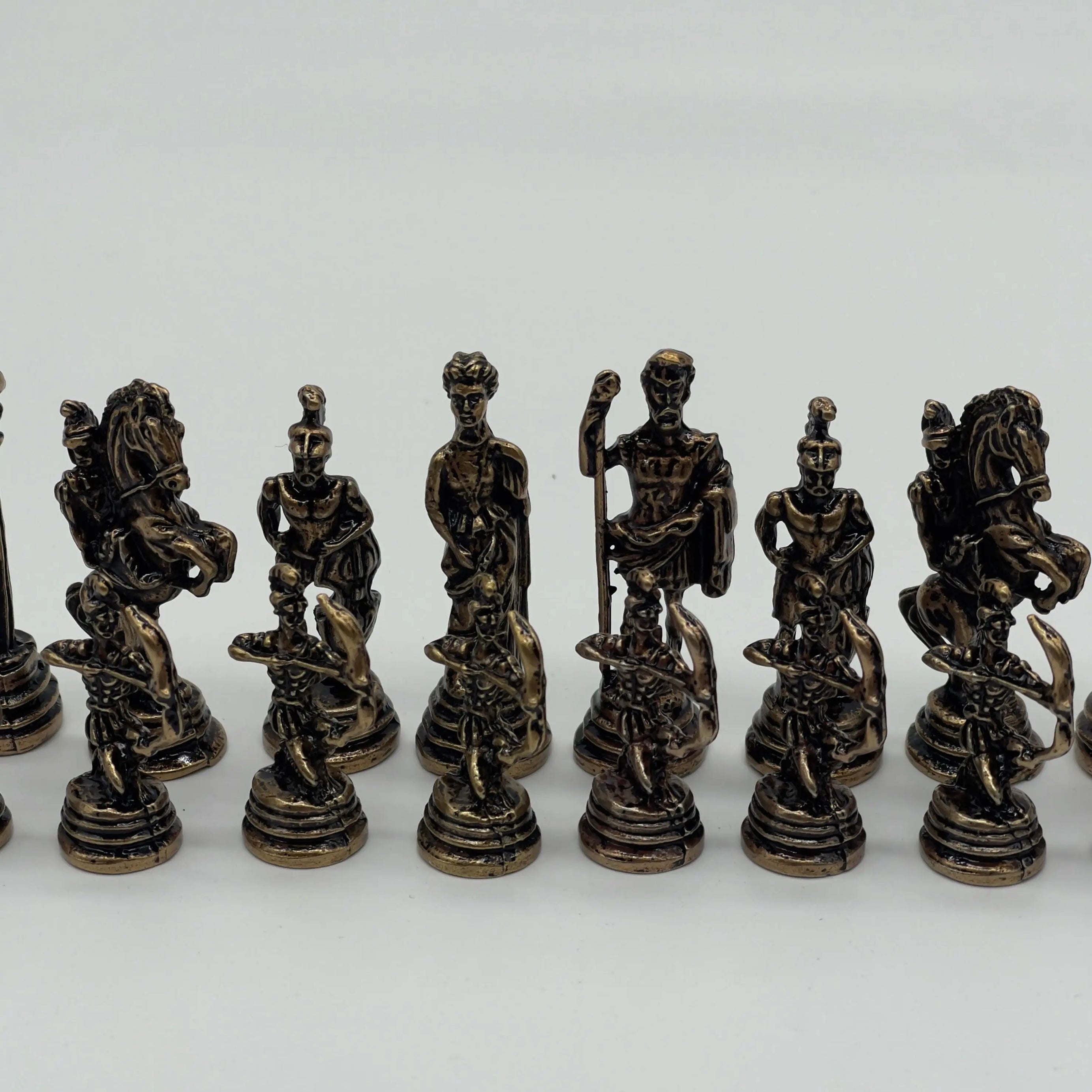 Small Handmade Crusaders Metal Chess Pieces Set