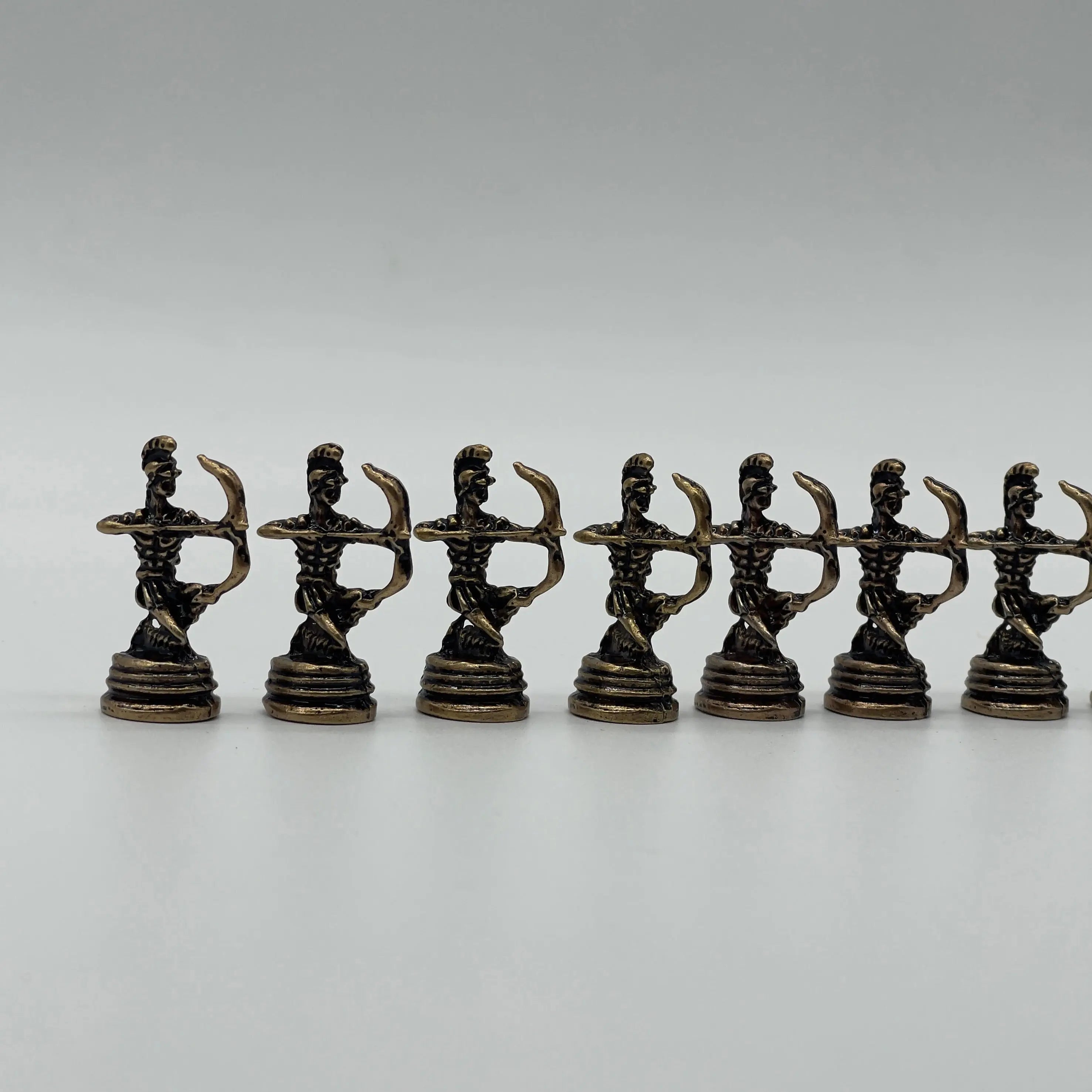 Small Handmade Crusaders Metal Chess Pieces Set