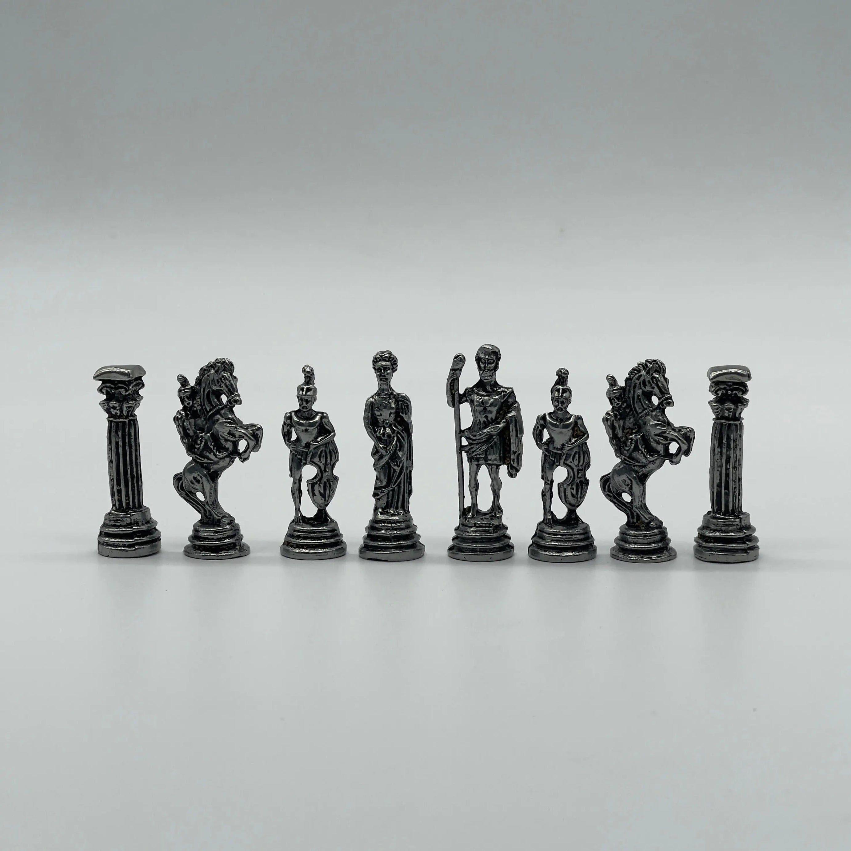 Small Handmade Crusaders Metal Chess Pieces Set