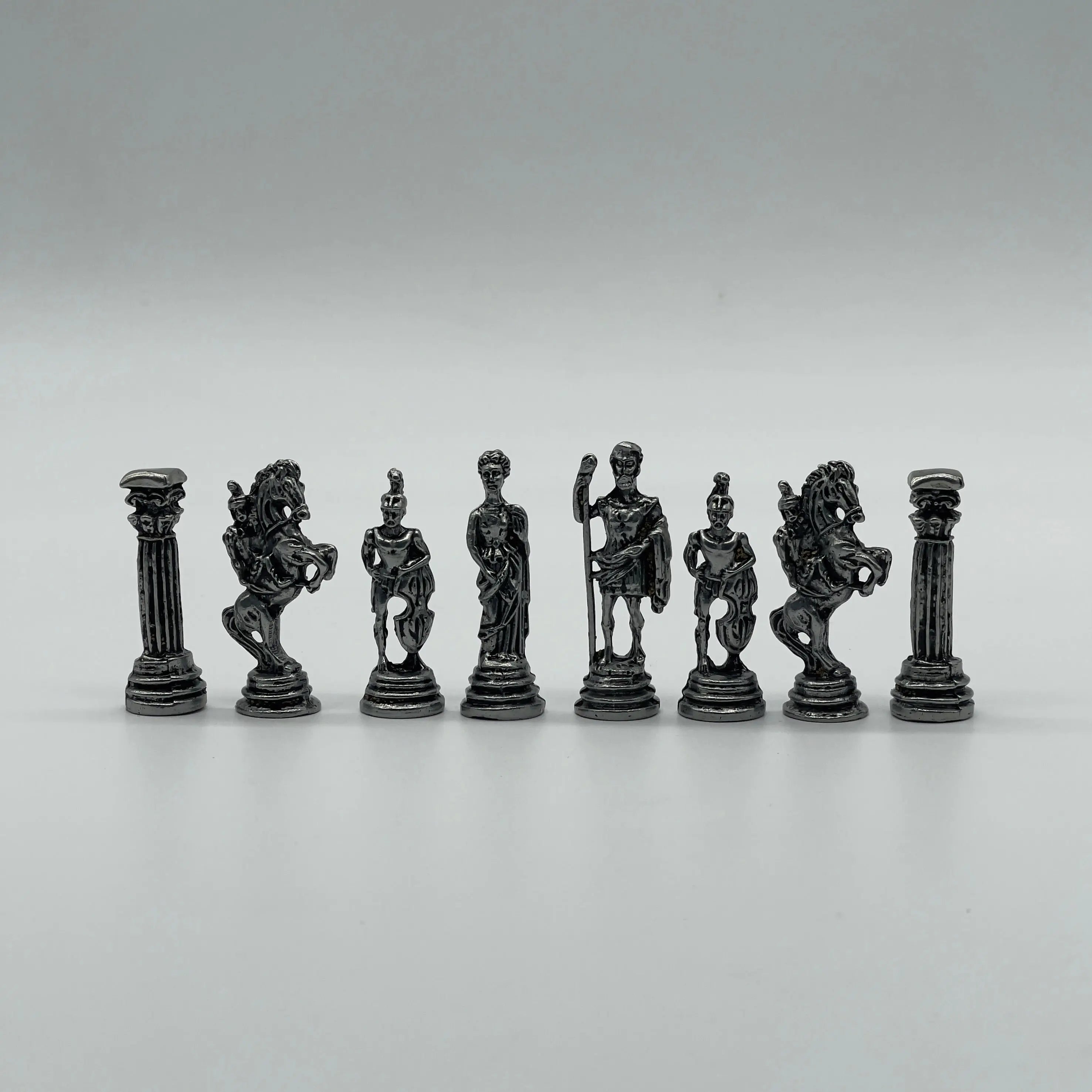 Small Handmade Crusaders Metal Chess Pieces Set