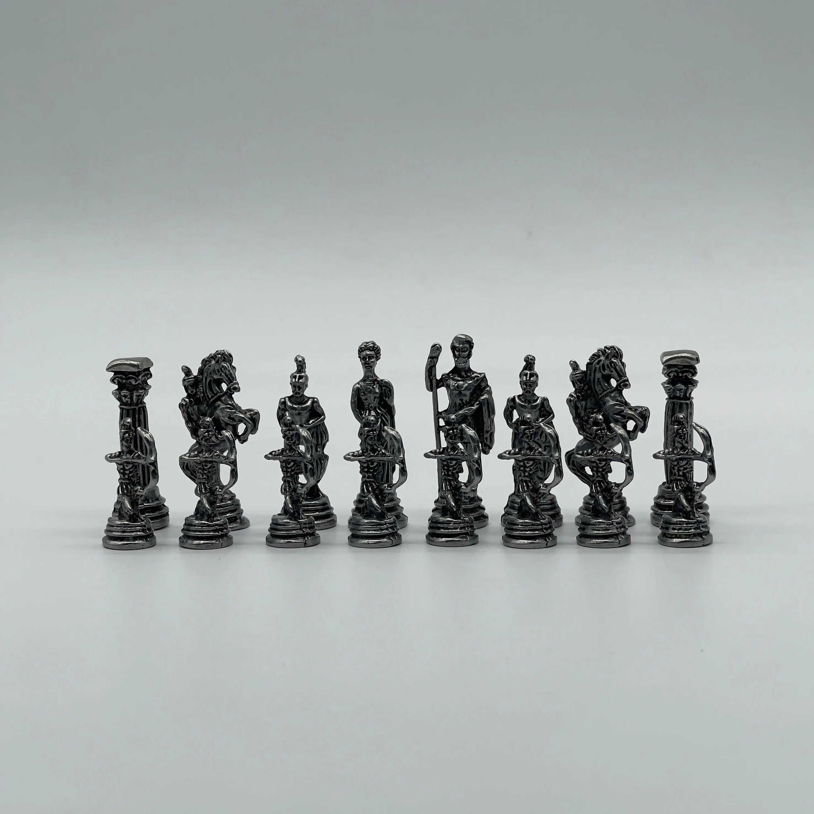 Small Handmade Crusaders Metal Chess Pieces Set