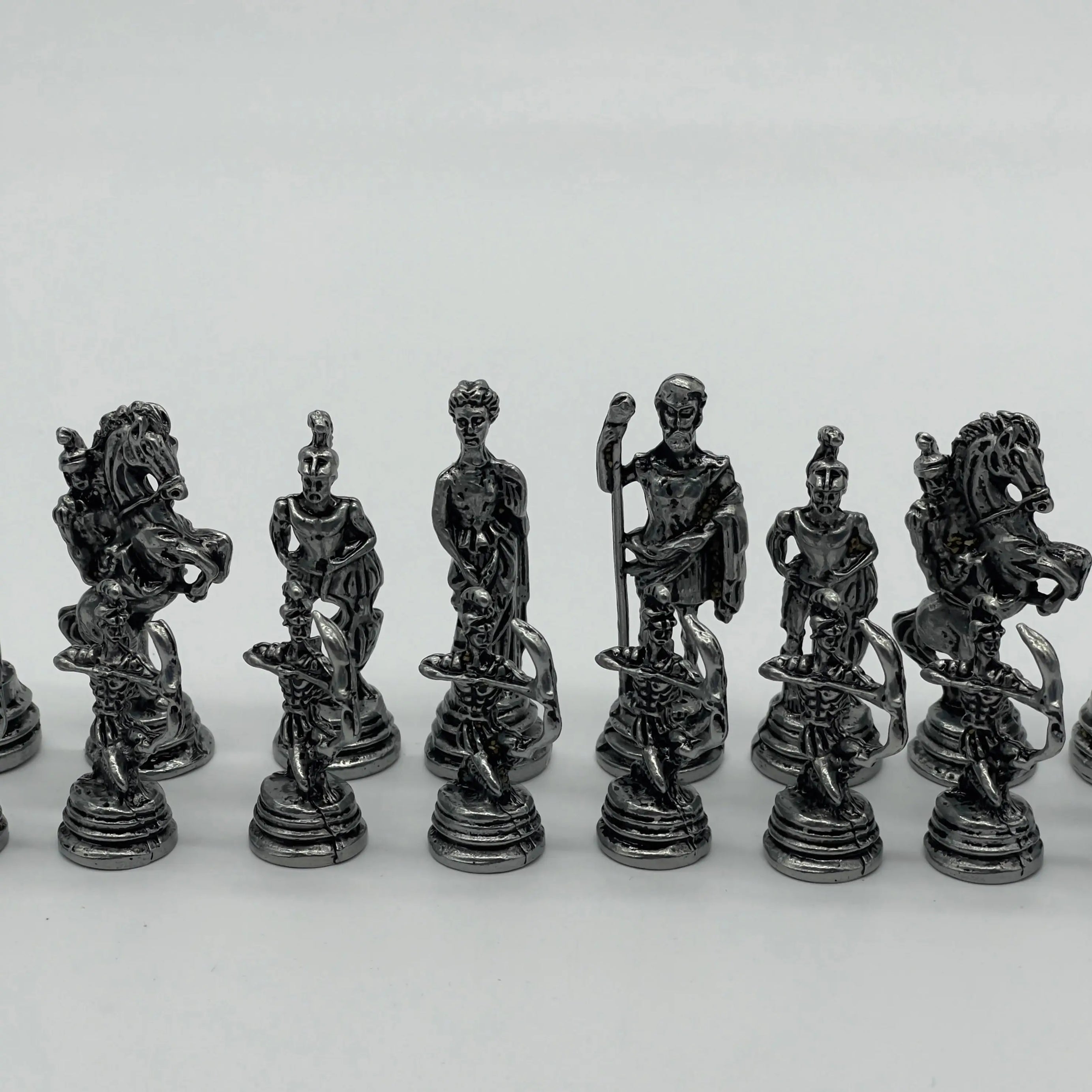 Small Handmade Crusaders Metal Chess Pieces Set
