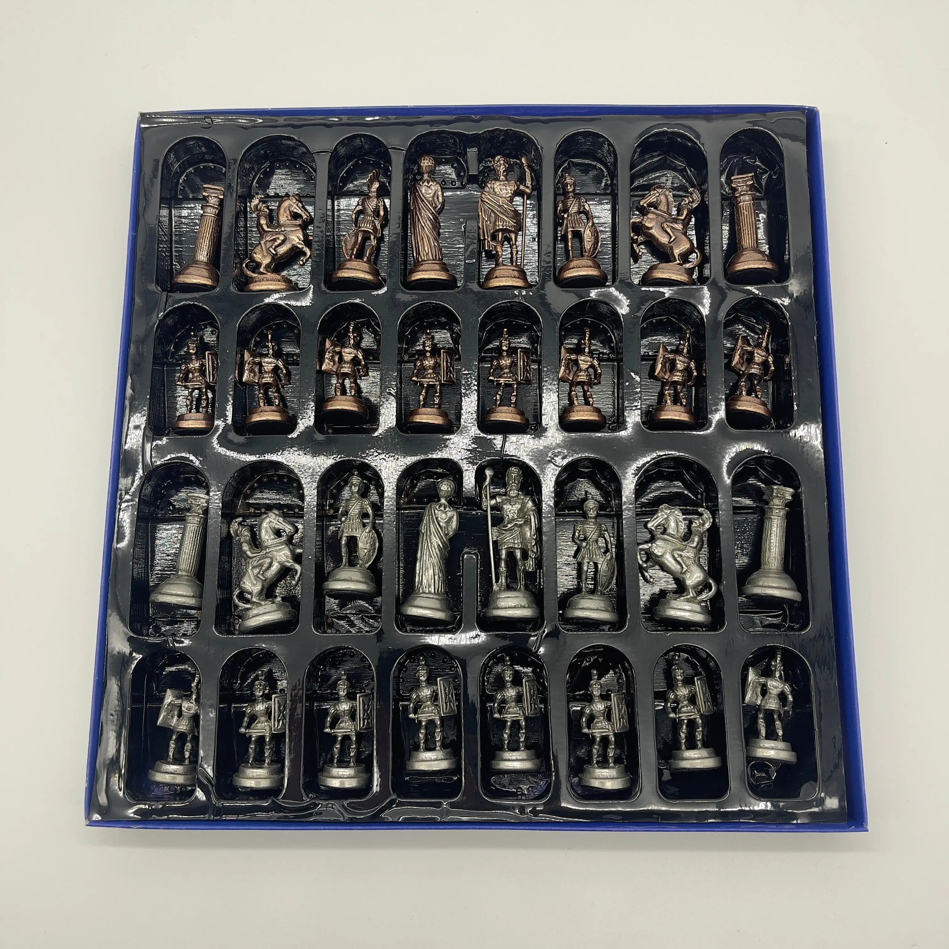 Copper Handmade Romans Chess Pieces - Crusaders Metal Chess Pieces Set