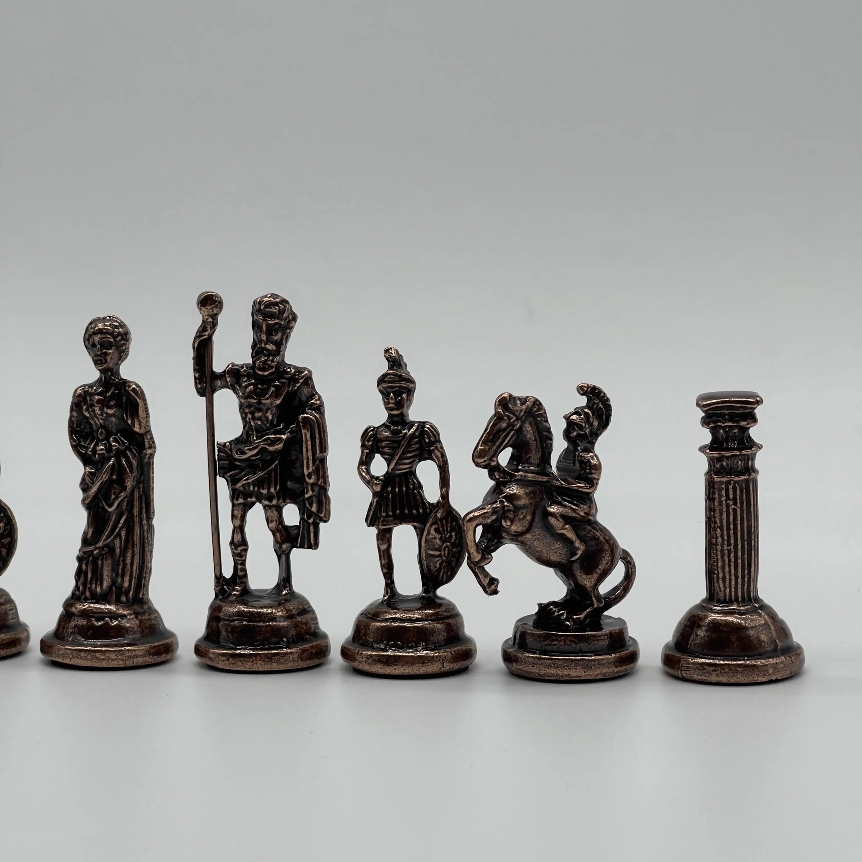 Copper Handmade Romans Chess Pieces - Crusaders Metal Chess Pieces Set
