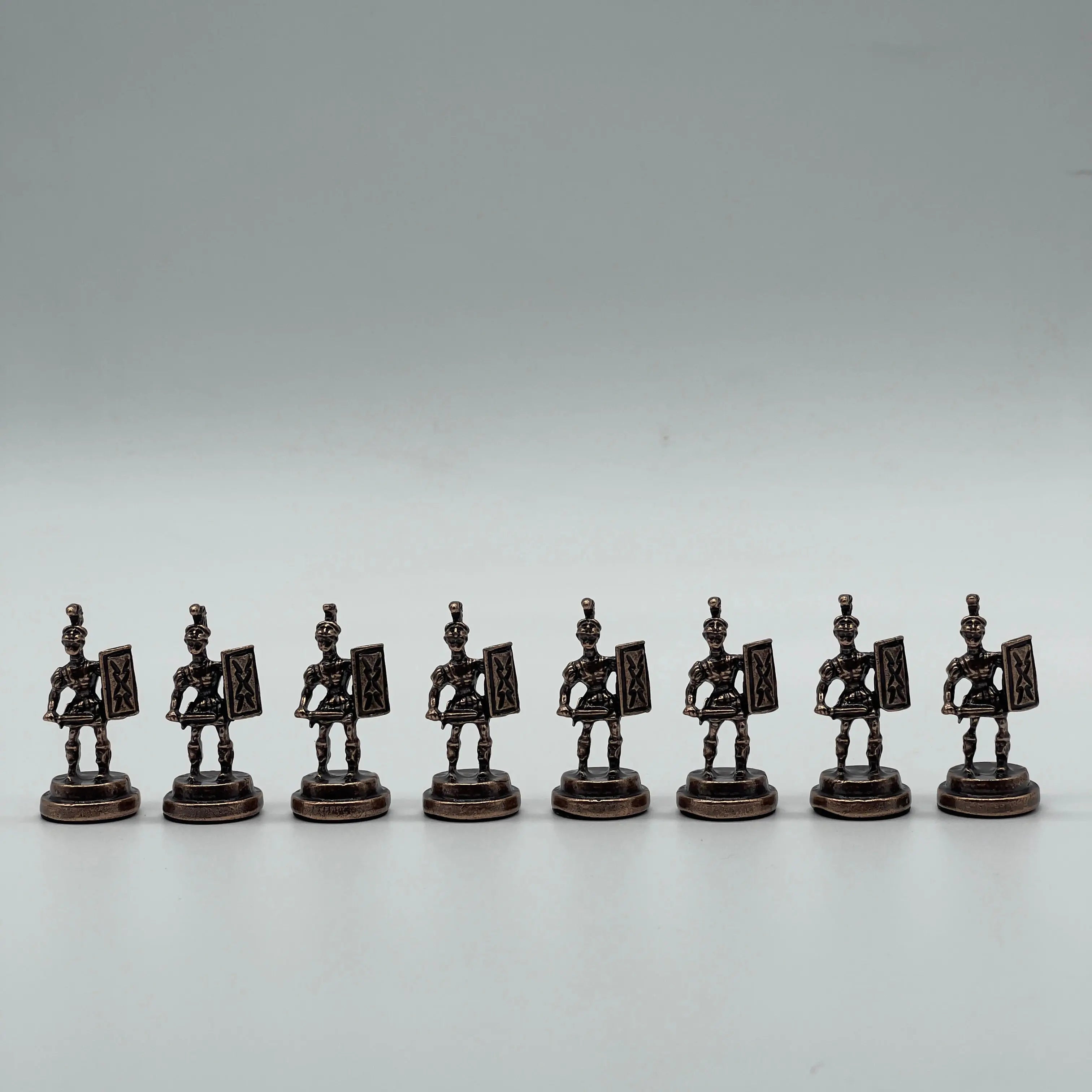 Copper Handmade Romans Chess Pieces - Crusaders Metal Chess Pieces Set