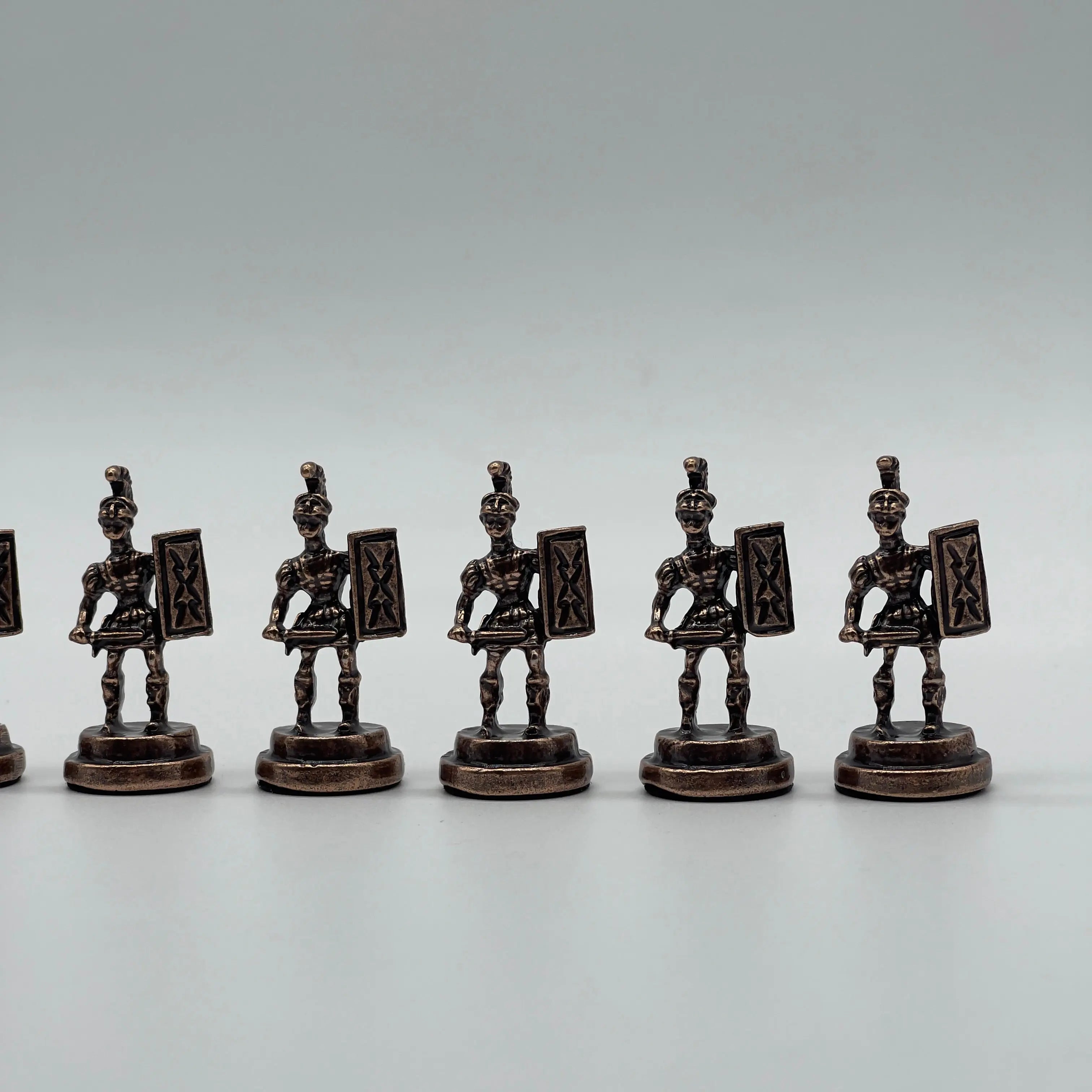 Copper Handmade Romans Chess Pieces - Crusaders Metal Chess Pieces Set