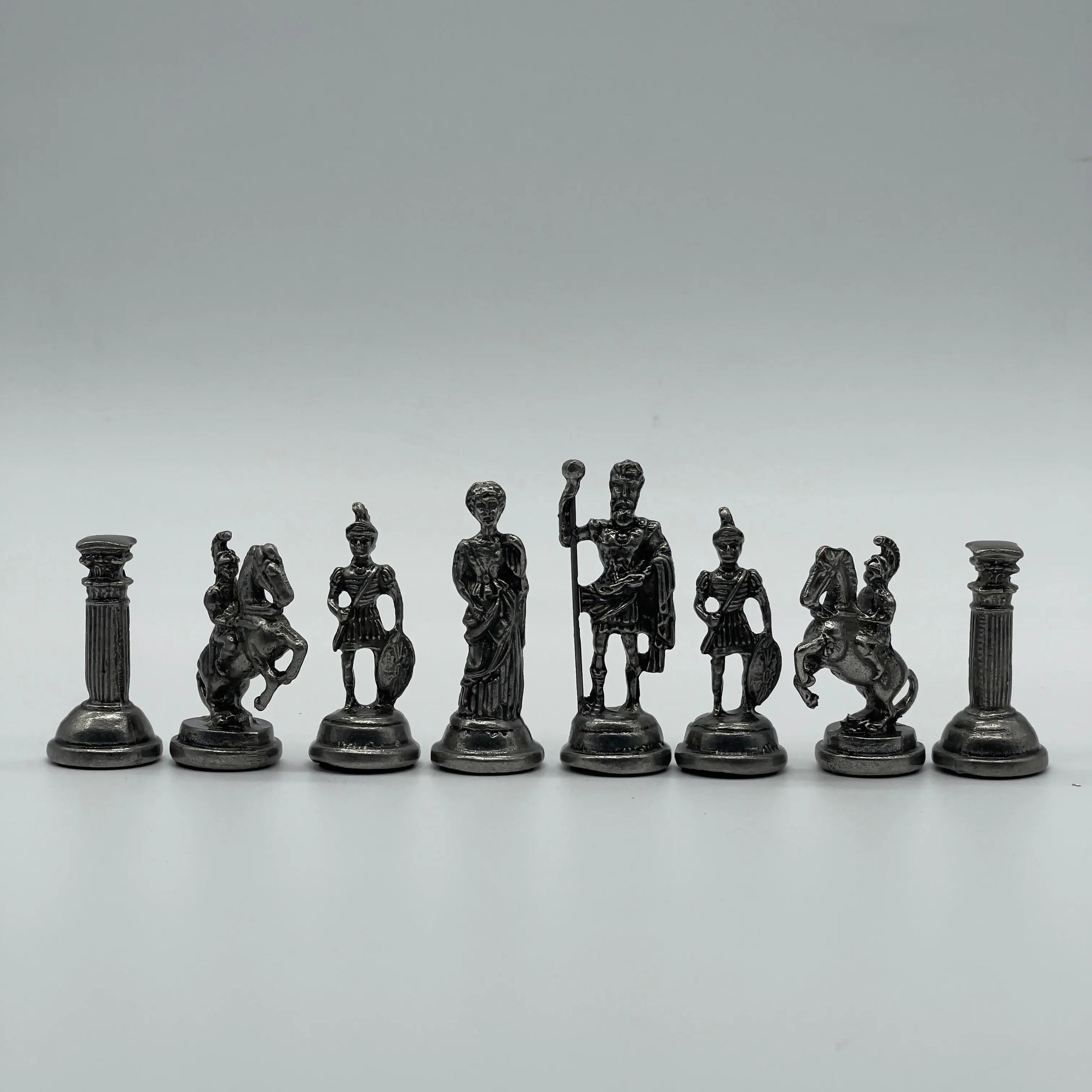 Copper Handmade Romans Chess Pieces - Crusaders Metal Chess Pieces Set