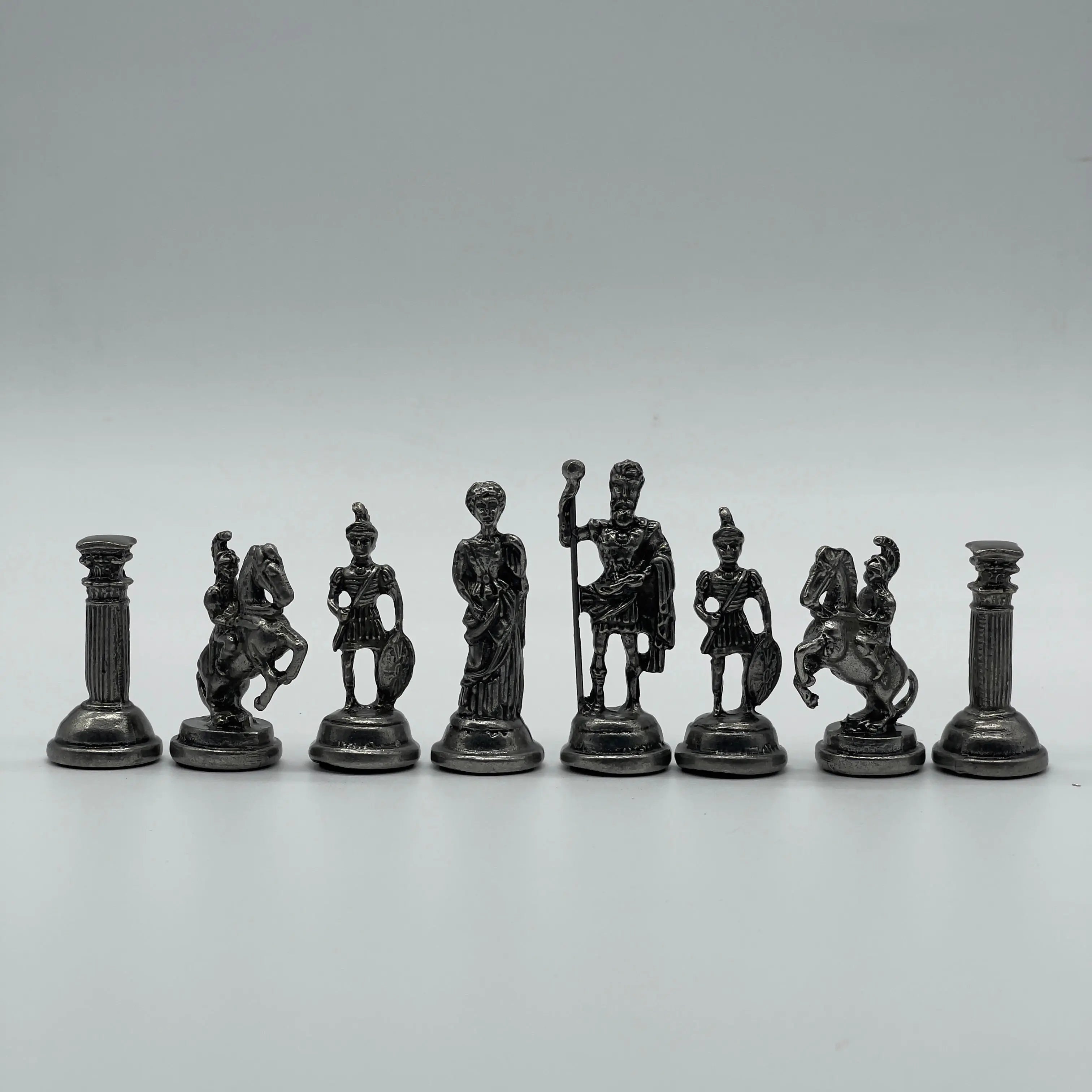 Copper Handmade Romans Chess Pieces - Crusaders Metal Chess Pieces Set