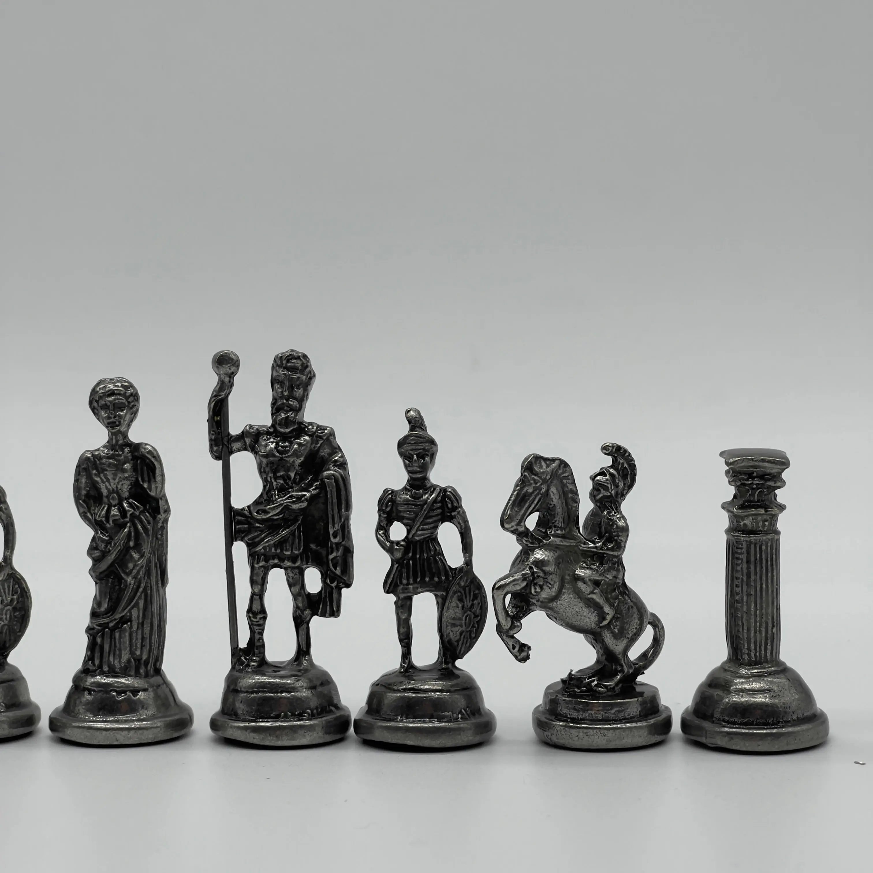 Copper Handmade Romans Chess Pieces - Crusaders Metal Chess Pieces Set