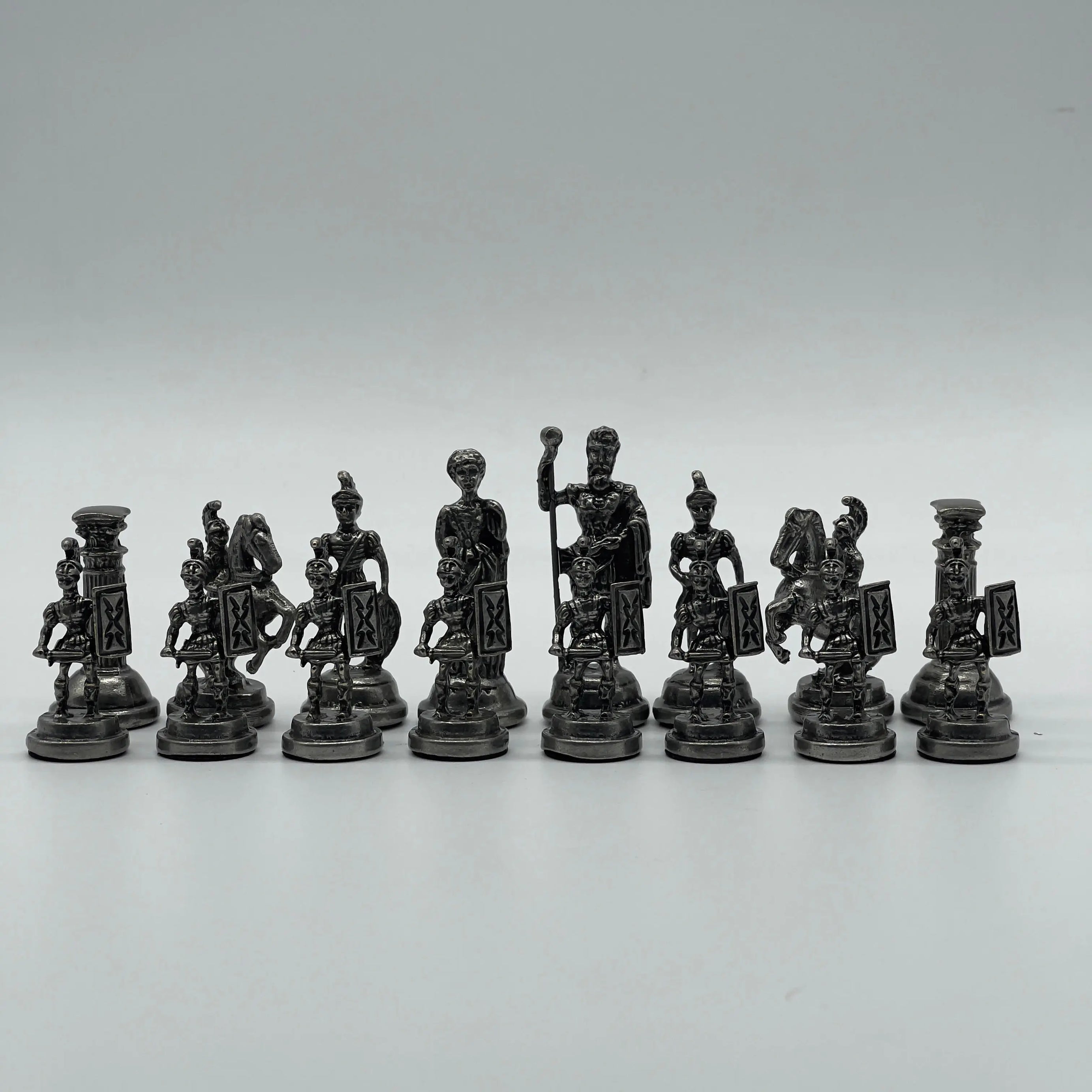 Copper Handmade Romans Chess Pieces - Crusaders Metal Chess Pieces Set