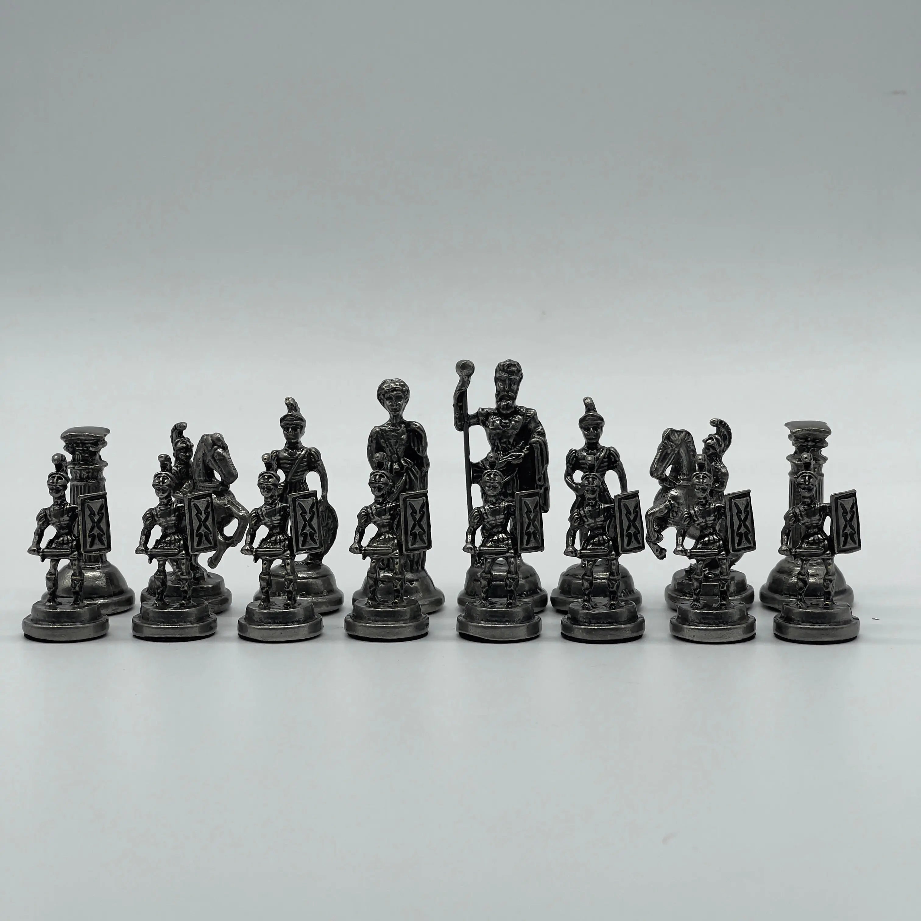 Copper Handmade Romans Chess Pieces - Crusaders Metal Chess Pieces Set