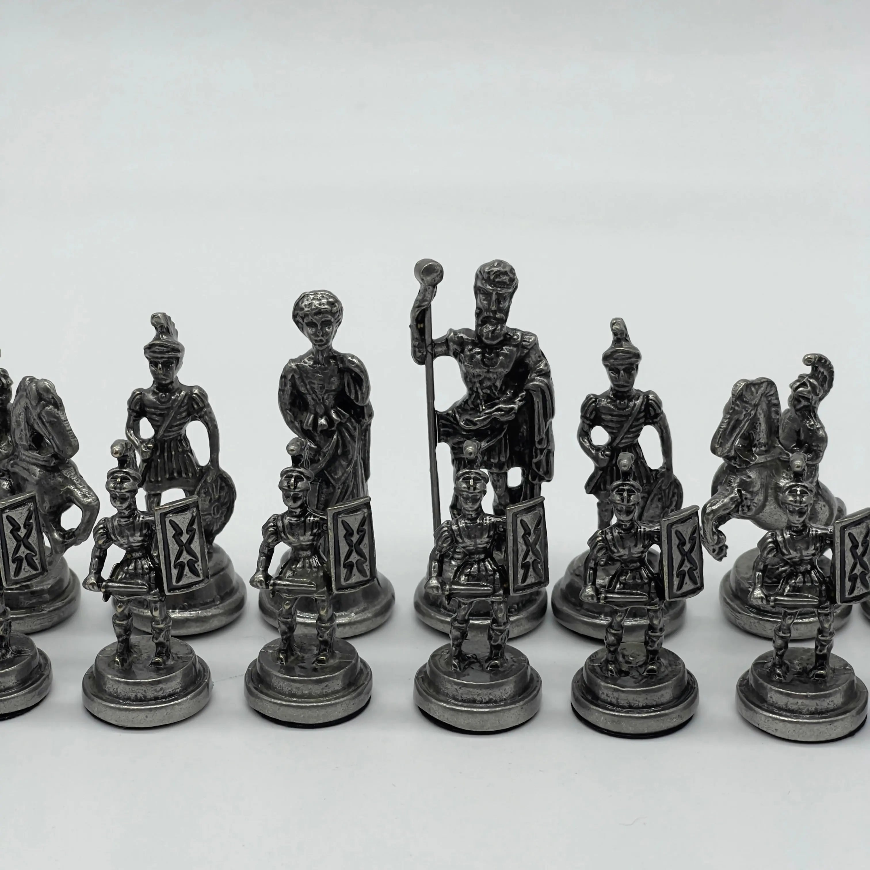 Copper Handmade Romans Chess Pieces - Crusaders Metal Chess Pieces Set