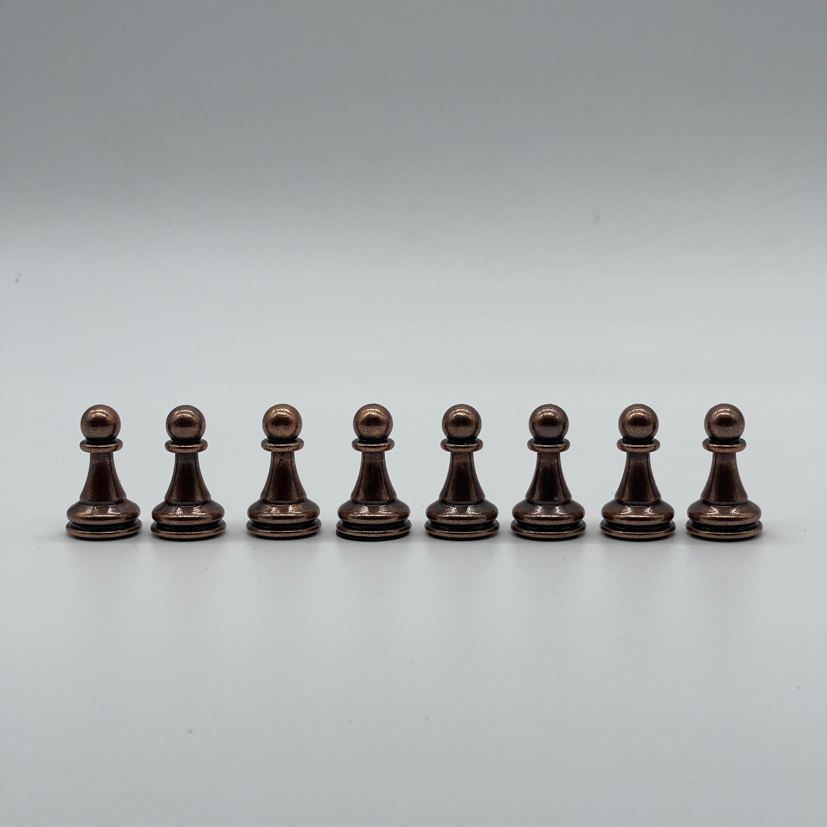 Handmade Classic Metal Chess Pieces, Copper-Silver Metal Chess Pieces Set