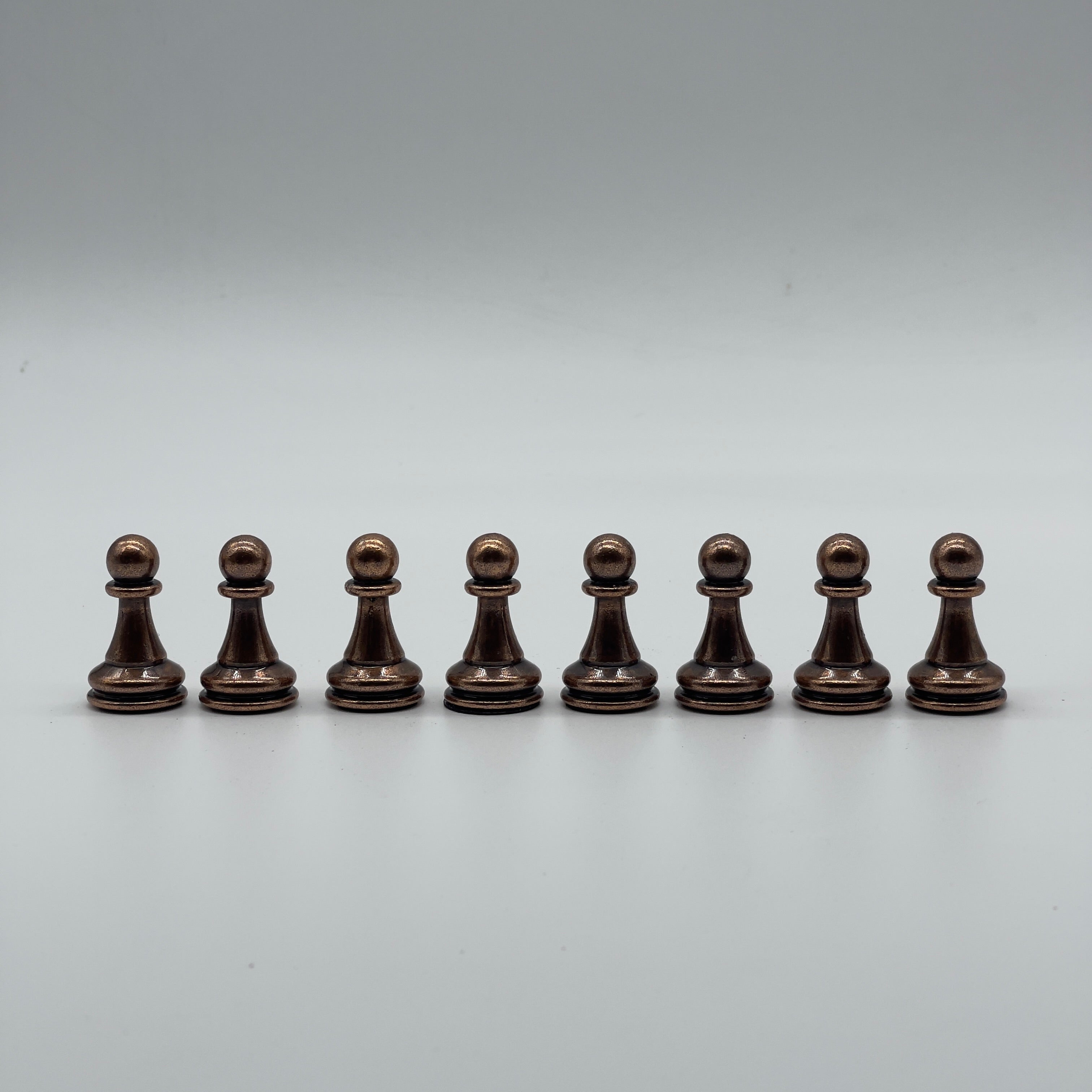 Handmade Classic Metal Chess Pieces, Copper-Silver Metal Chess Pieces Set