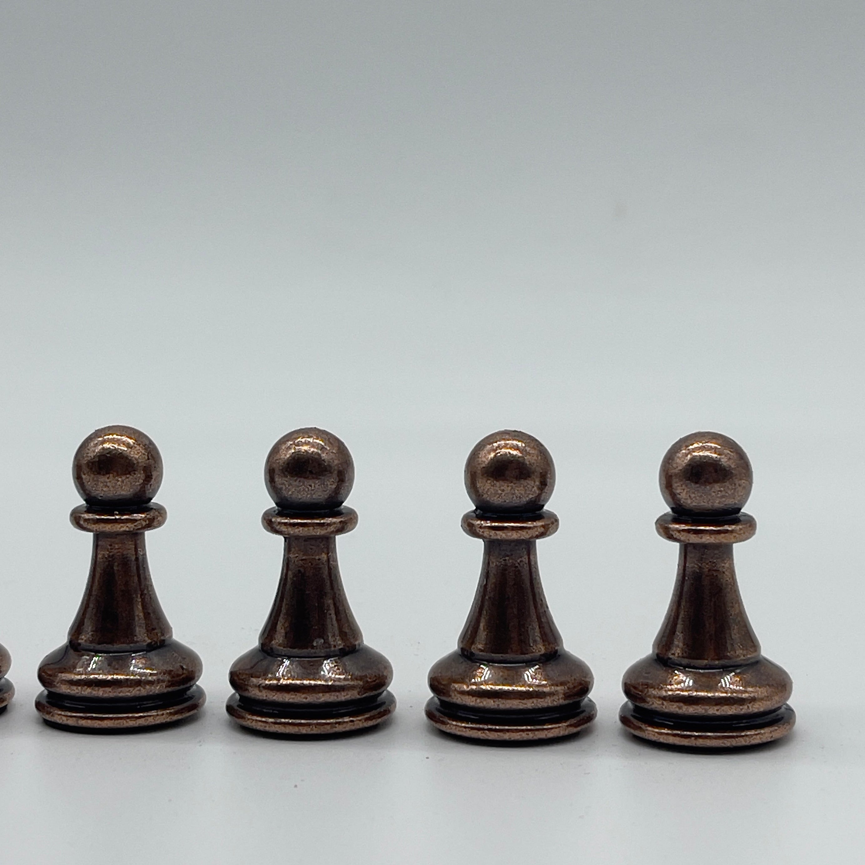 Handmade Classic Metal Chess Pieces, Copper-Silver Metal Chess Pieces Set