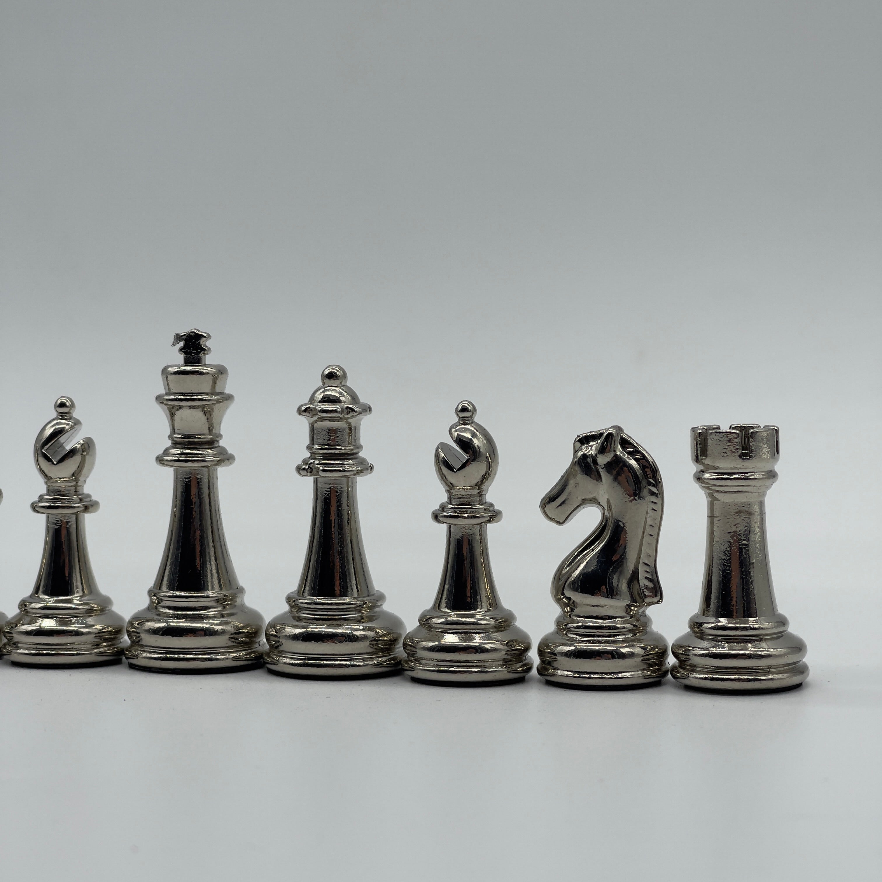 Handmade Classic Metal Chess Pieces, Copper-Silver Metal Chess Pieces Set