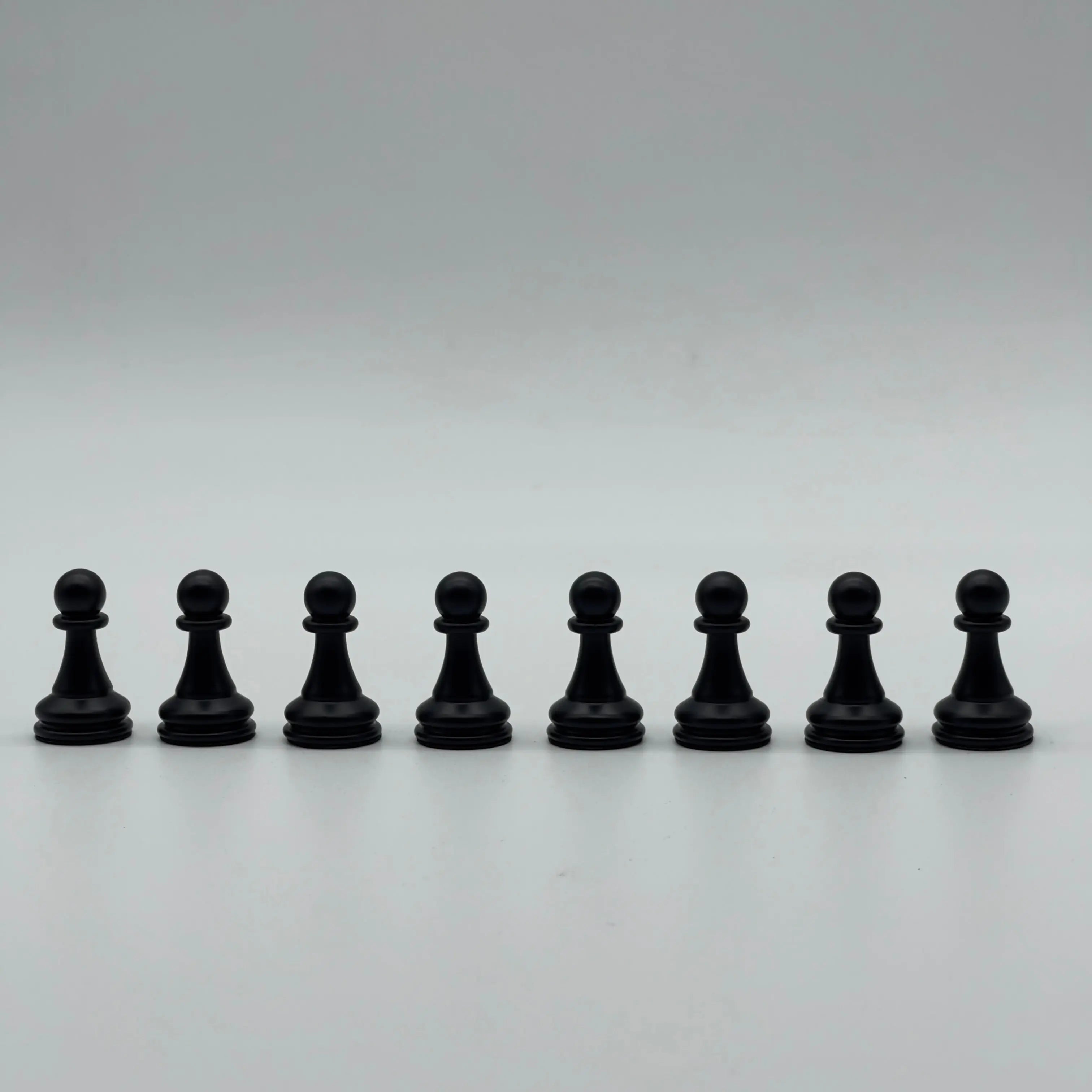 Black Classic Matte Handmade Metal Chess Pieces Set