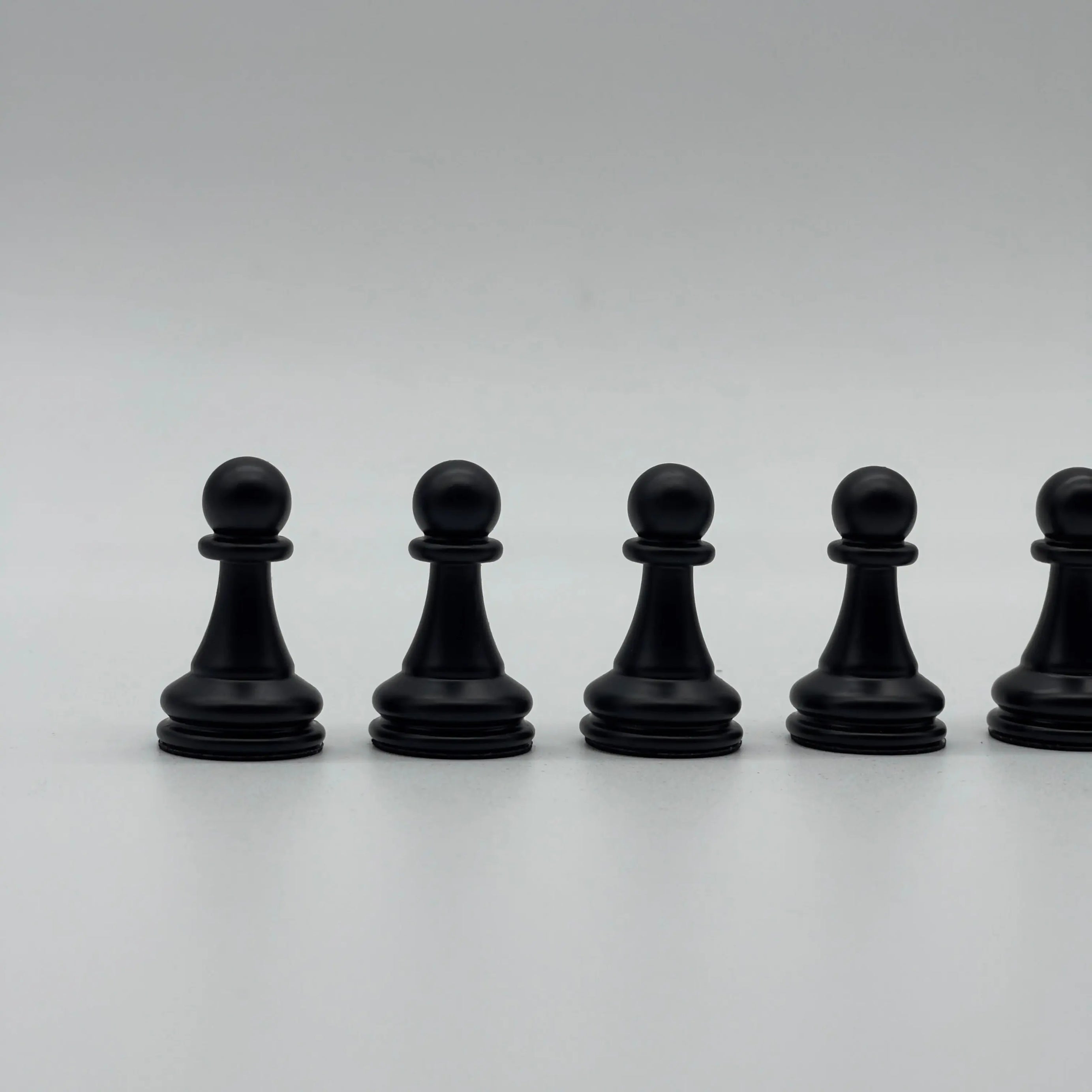 Black Classic Matte Handmade Metal Chess Pieces Set