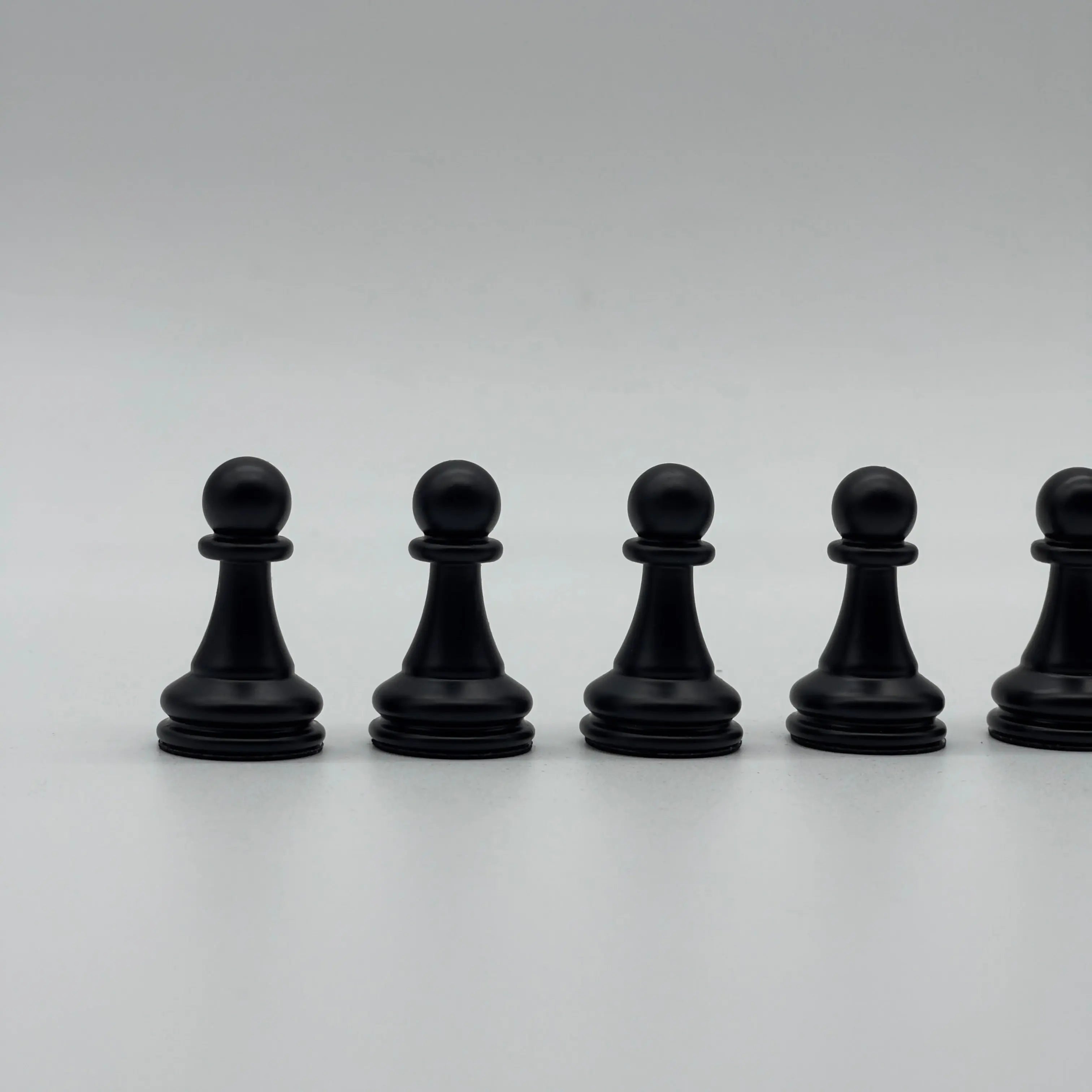 Black Classic Matte Handmade Metal Chess Pieces Set