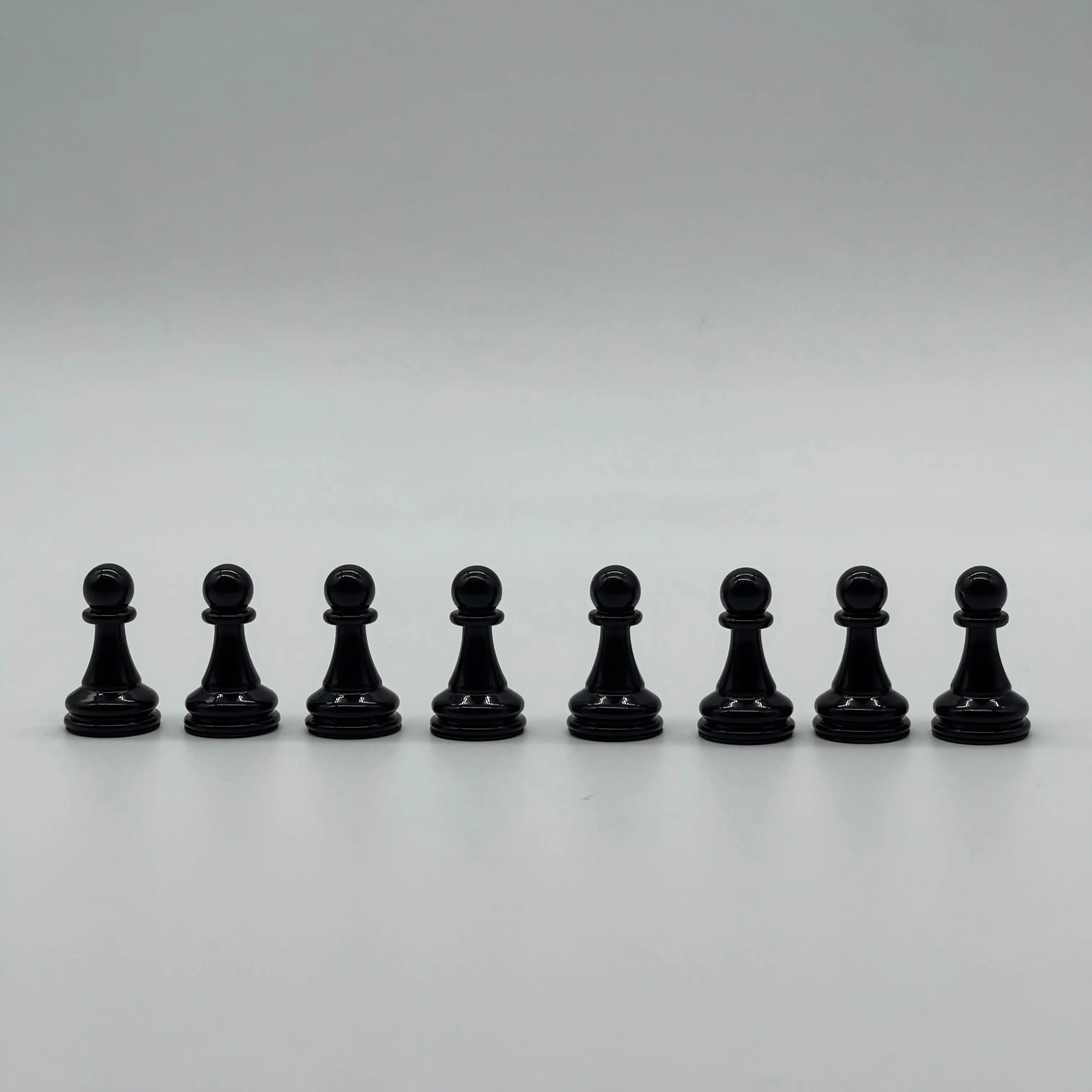 Handmade Metal Chess Pieces, Black Classic Shiny Metal Chess Pieces Set