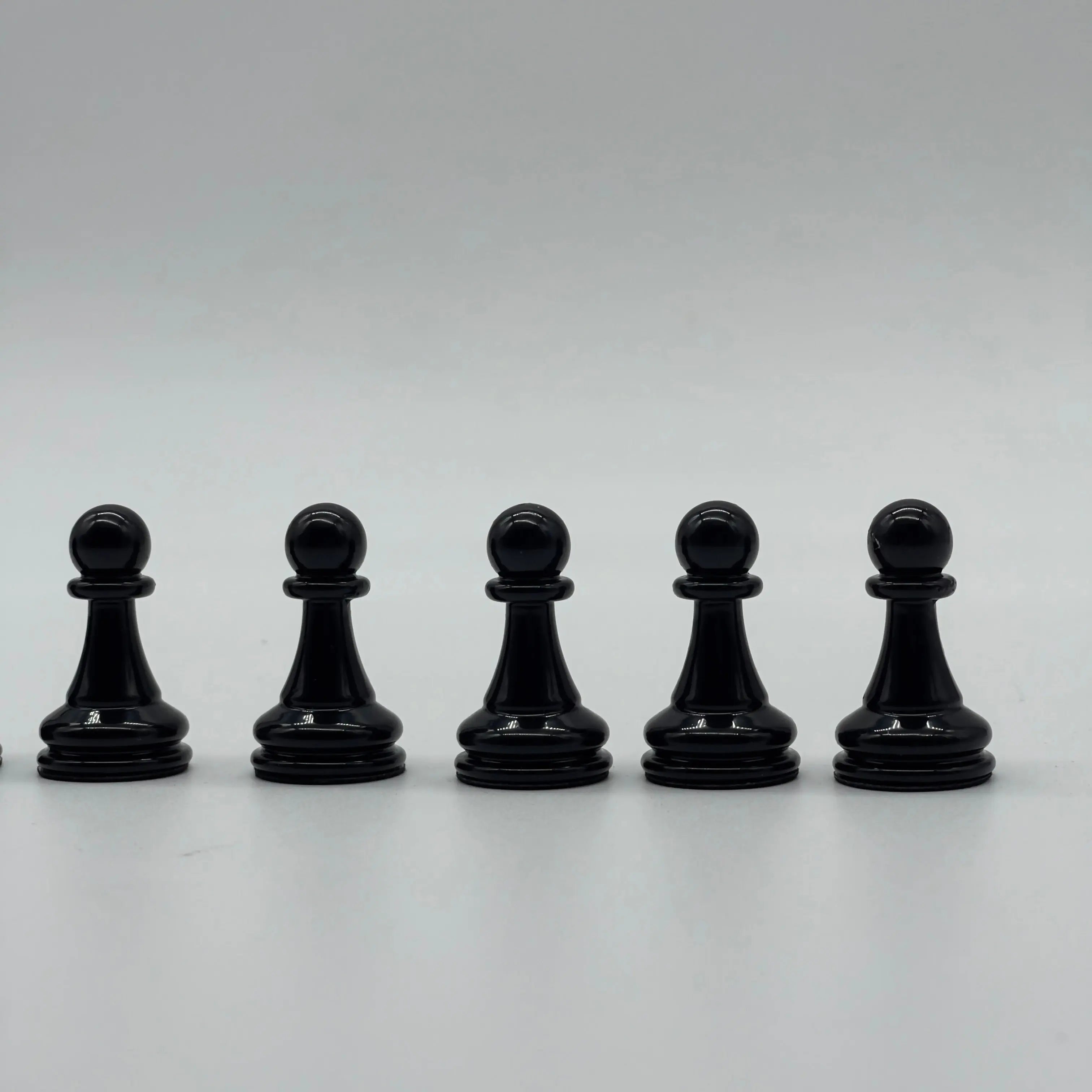 Handmade Metal Chess Pieces, Black Classic Shiny Metal Chess Pieces Set