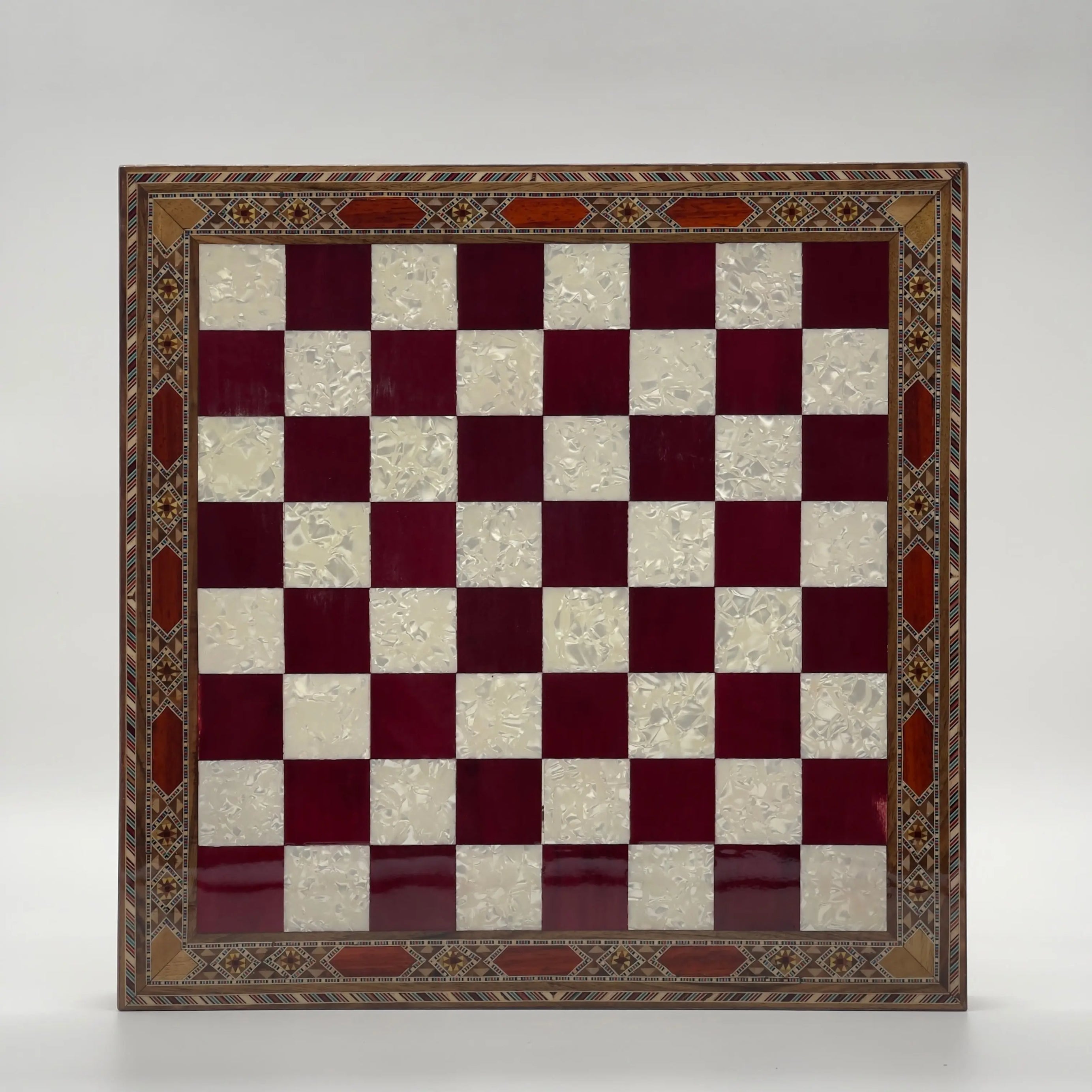 15" Large Handmade Luxury Legs Red Wooden Chess Board