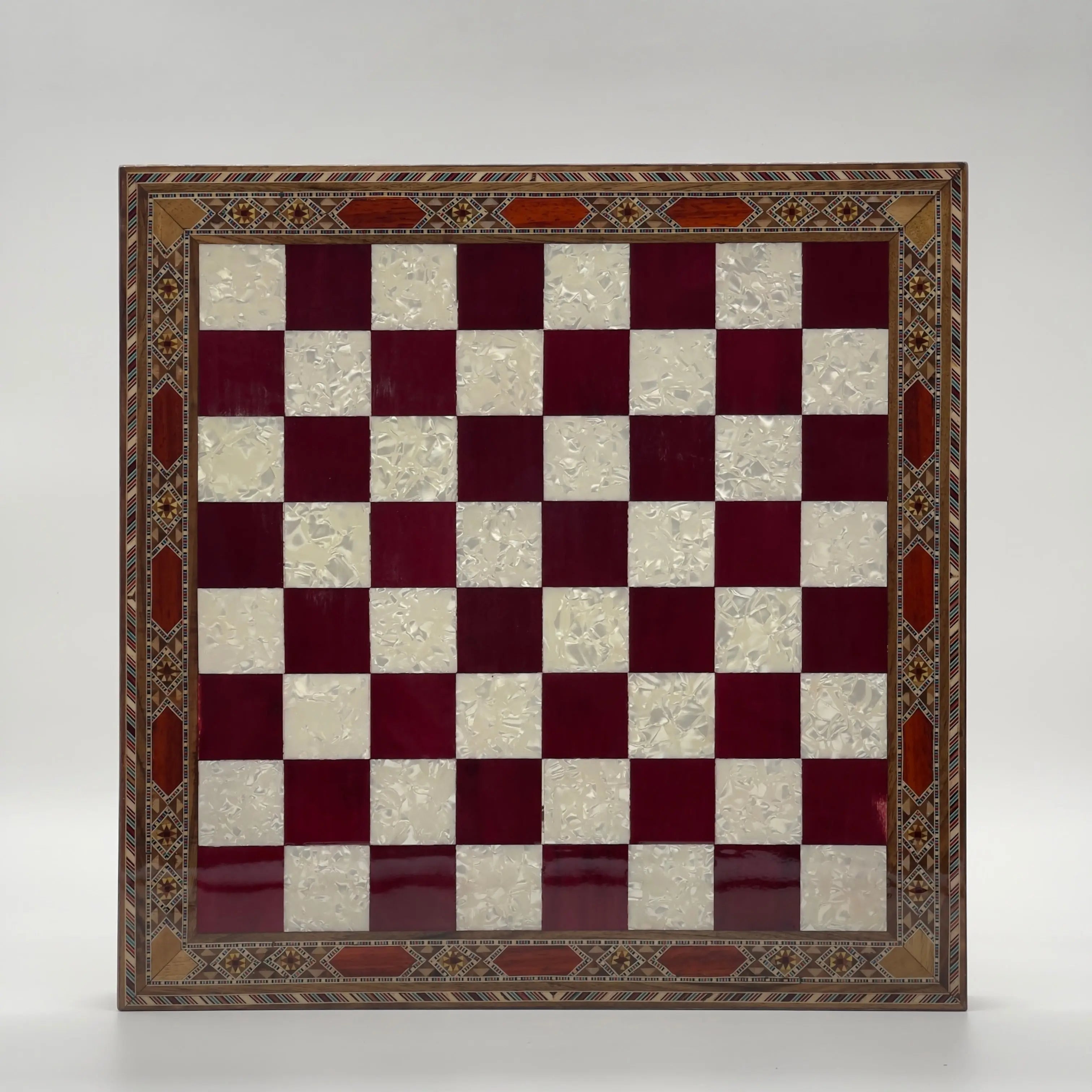 15" Large Handmade Luxury Legs Red Wooden Chess Board