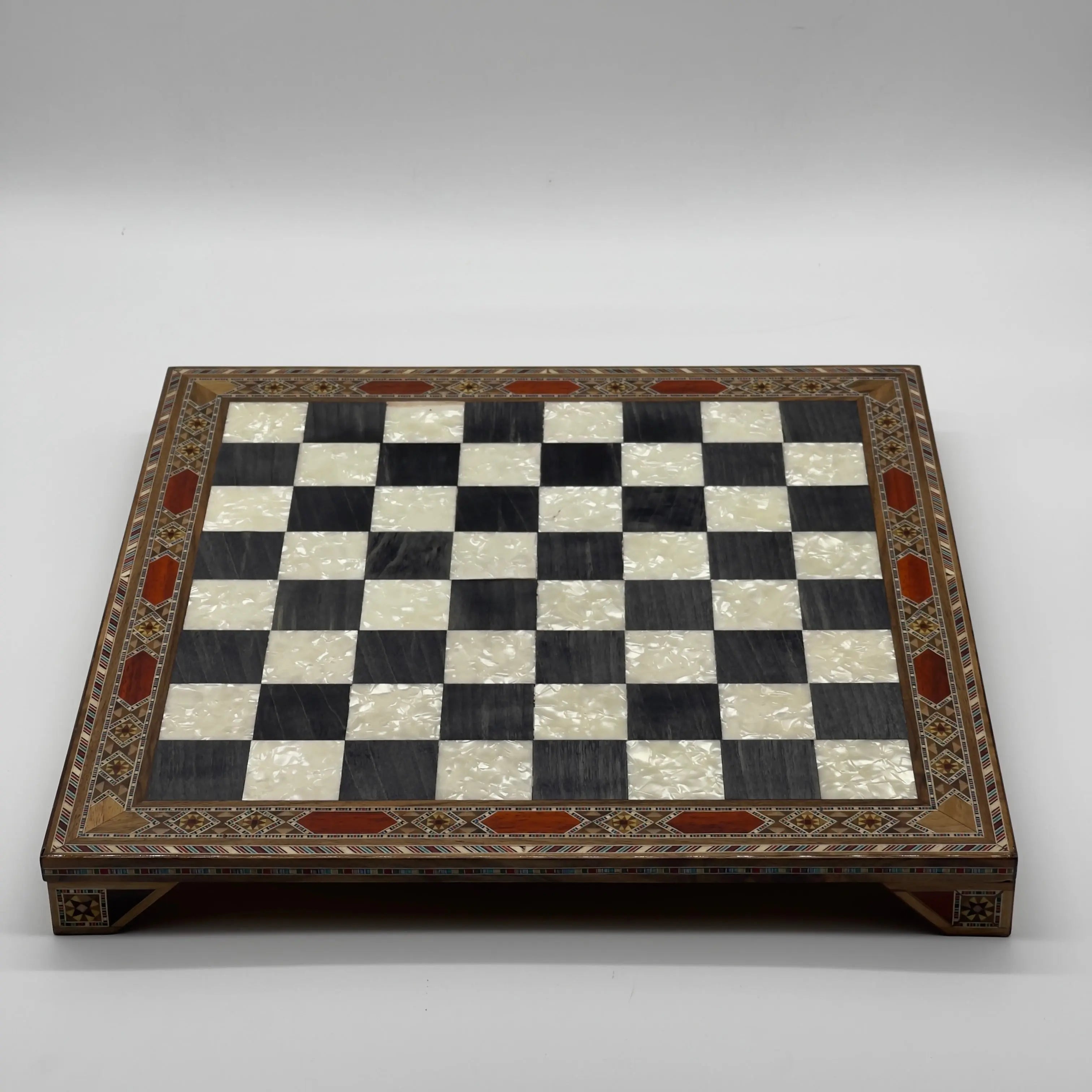 Handmade Luxury Wooden Chess Board With Legs, Unique Black Chess Board