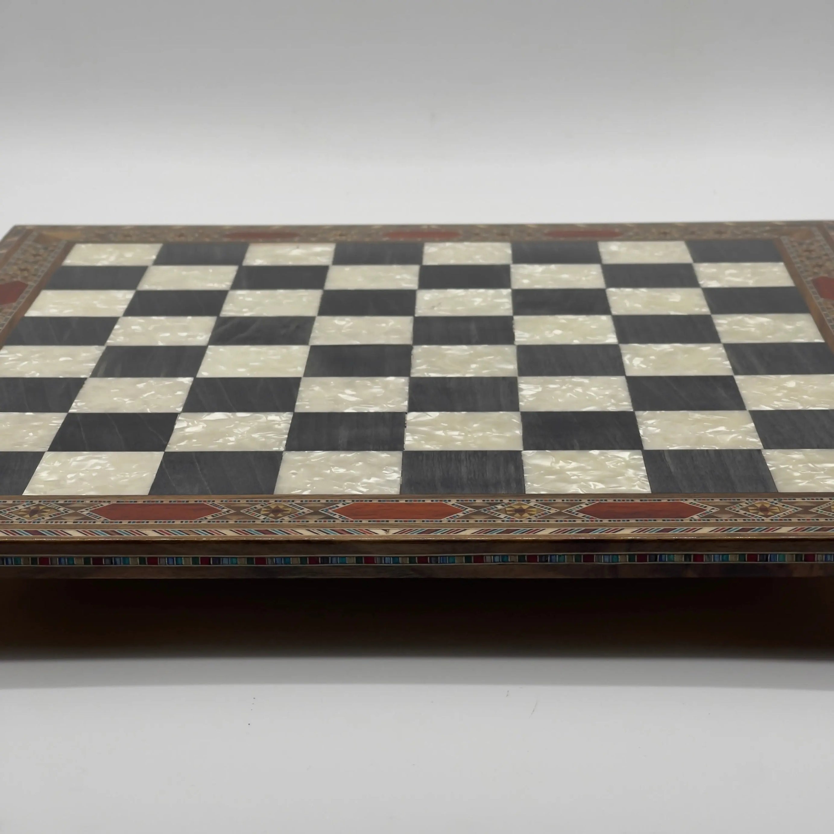Handmade Luxury Wooden Chess Board With Legs, Unique Black Chess Board