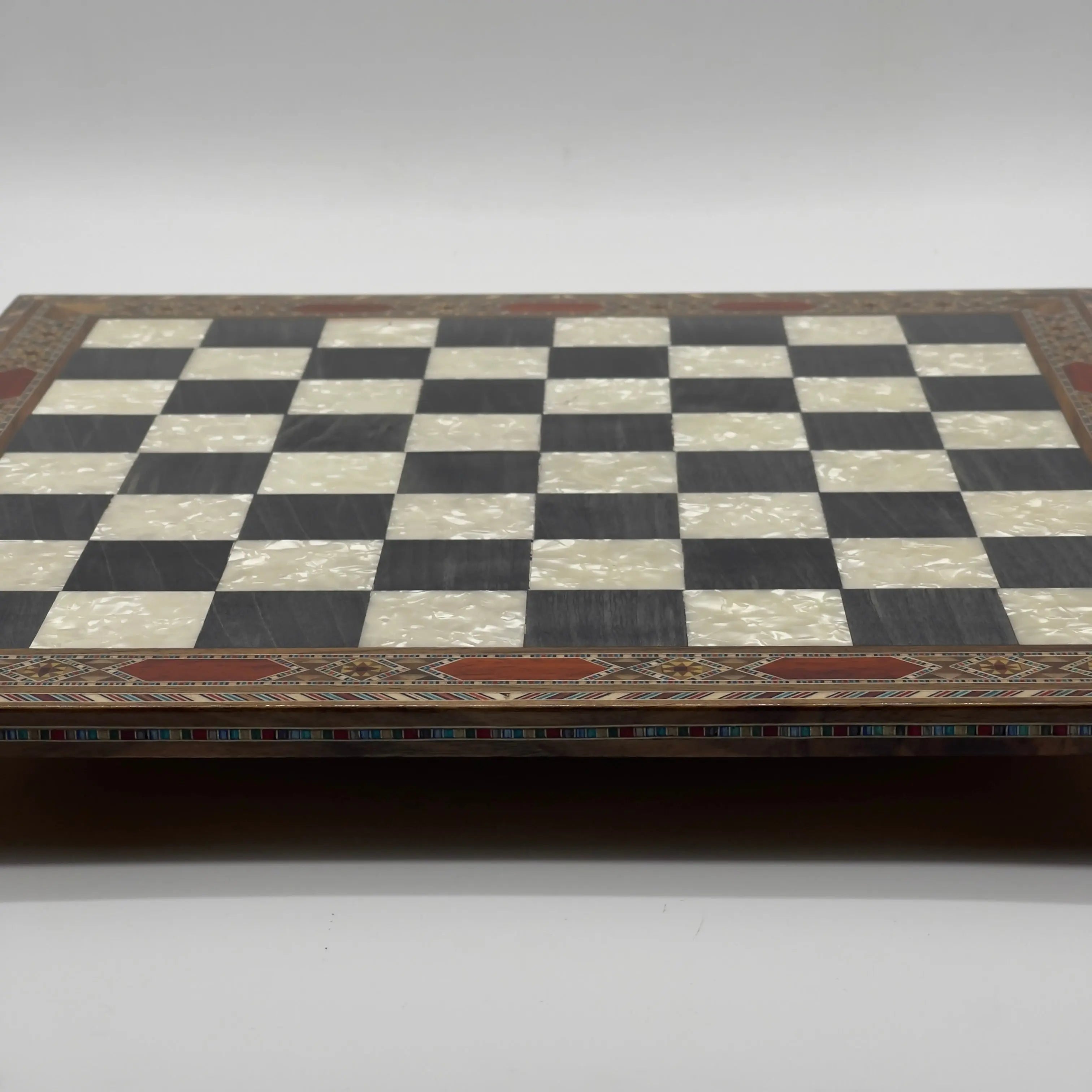 Handmade Luxury Wooden Chess Board With Legs, Unique Black Chess Board
