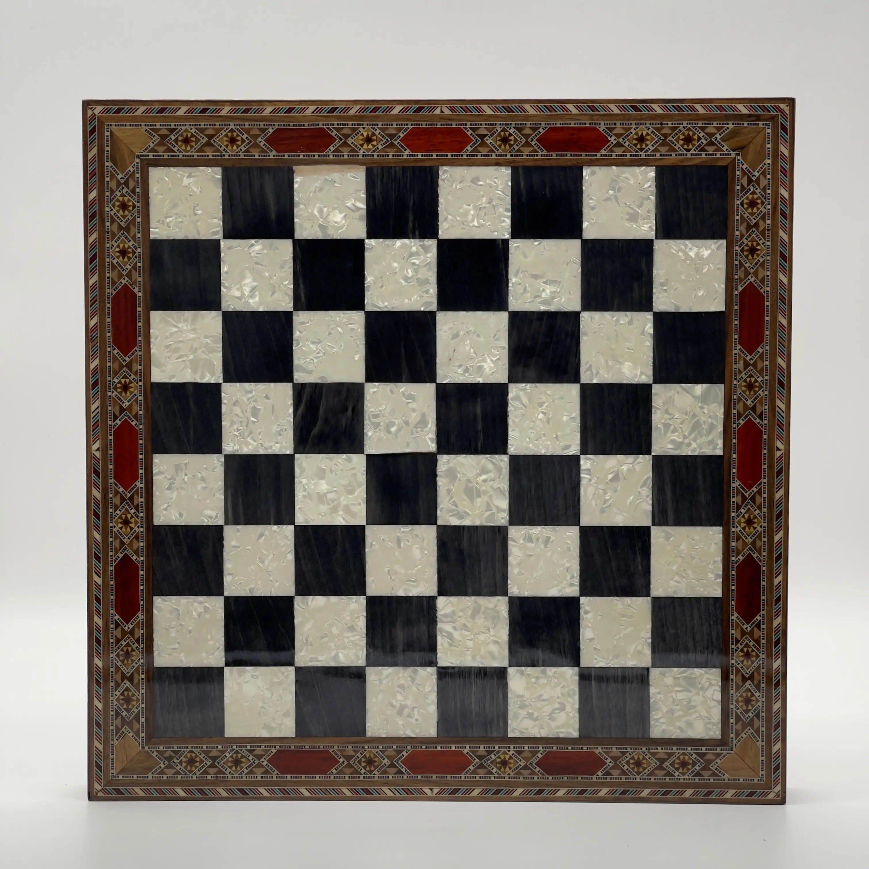 Handmade Luxury Wooden Chess Board With Legs, Unique Black Chess Board