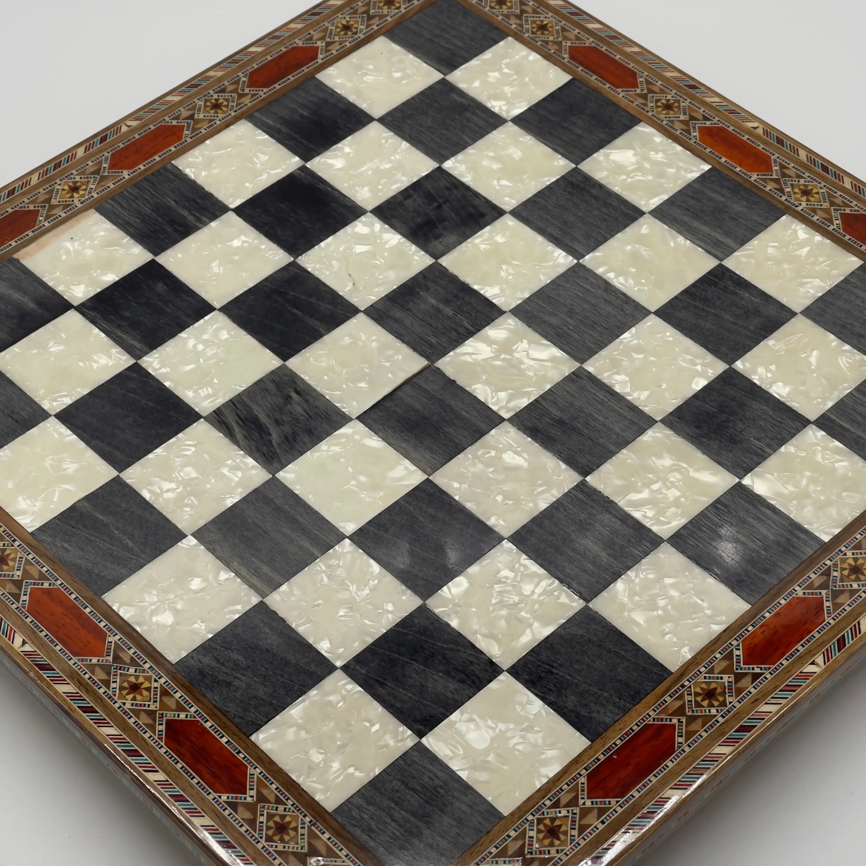 Handmade Luxury Wooden Chess Board With Legs, Unique Black Chess Board