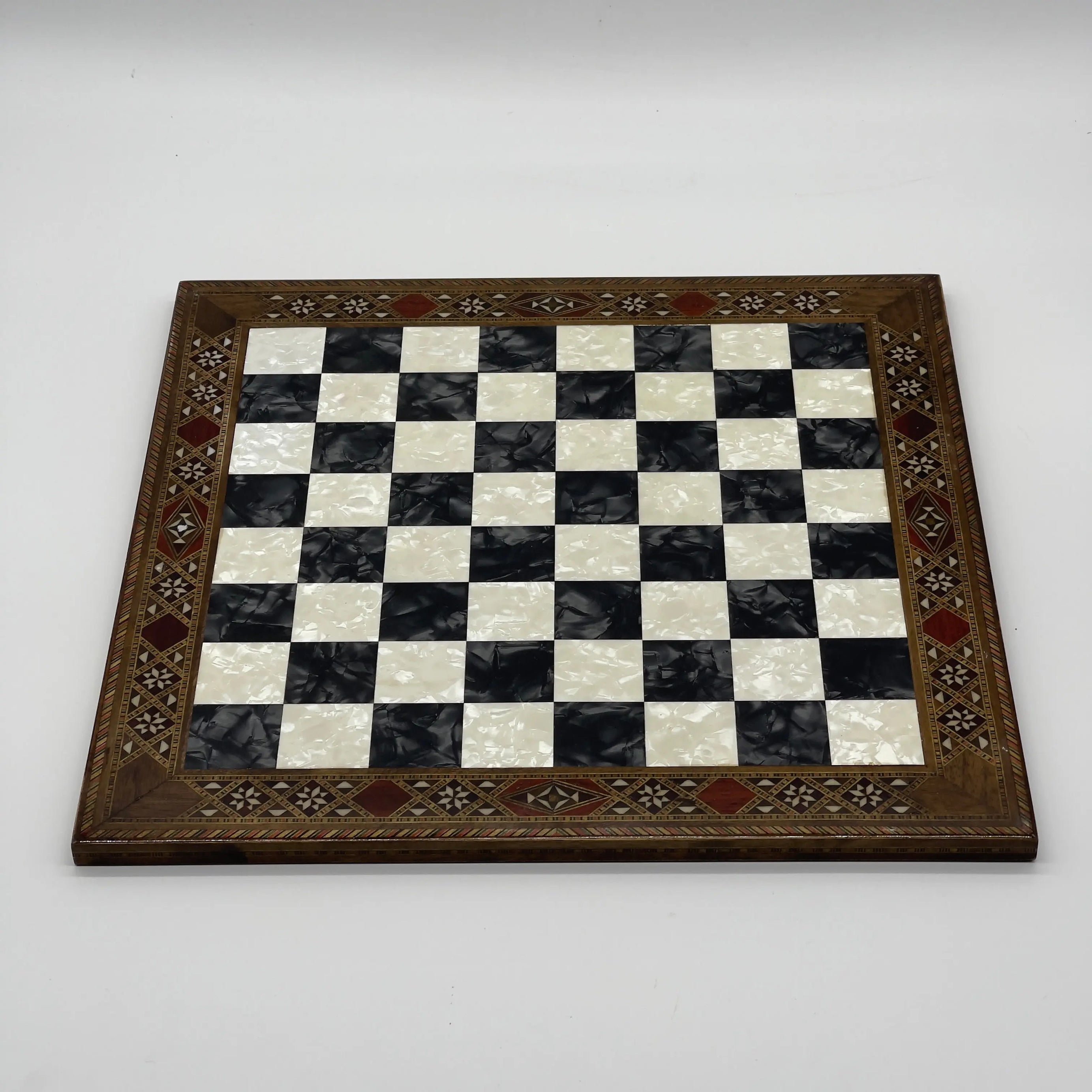 14.9" Handmade Custom Pattern Luxury Wooden Black Chess Board