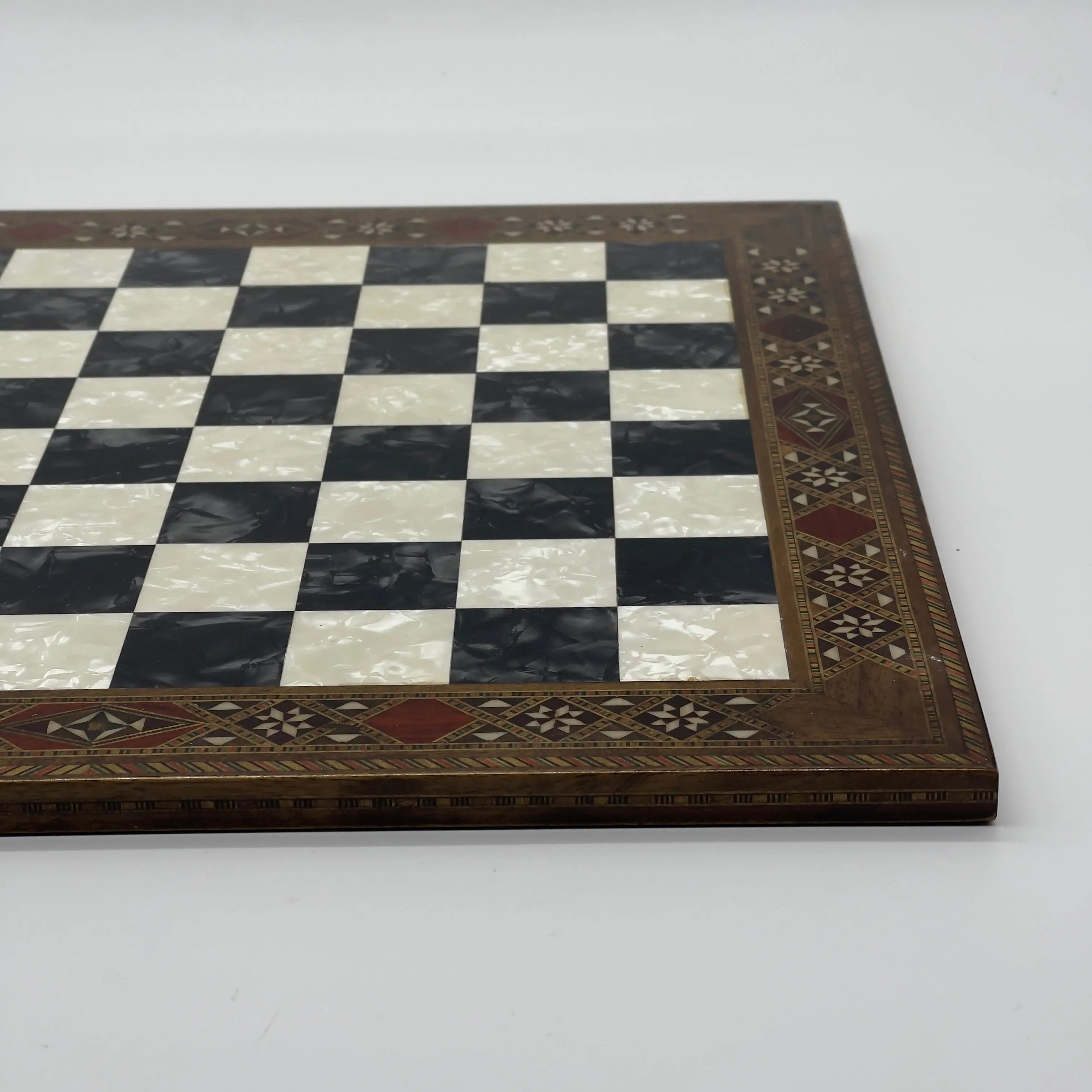 14.9" Handmade Custom Pattern Luxury Wooden Black Chess Board