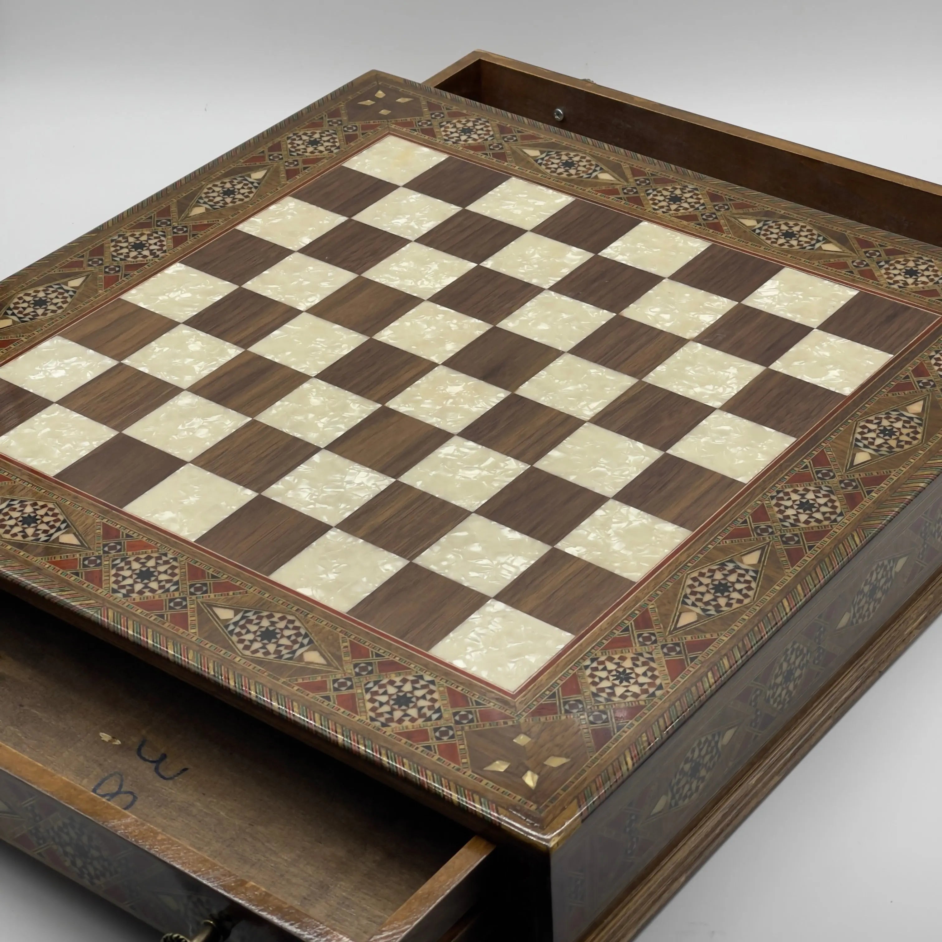 20" Luxury Wooden Drawers Large Chess Board, Uniqeu Chess Boards