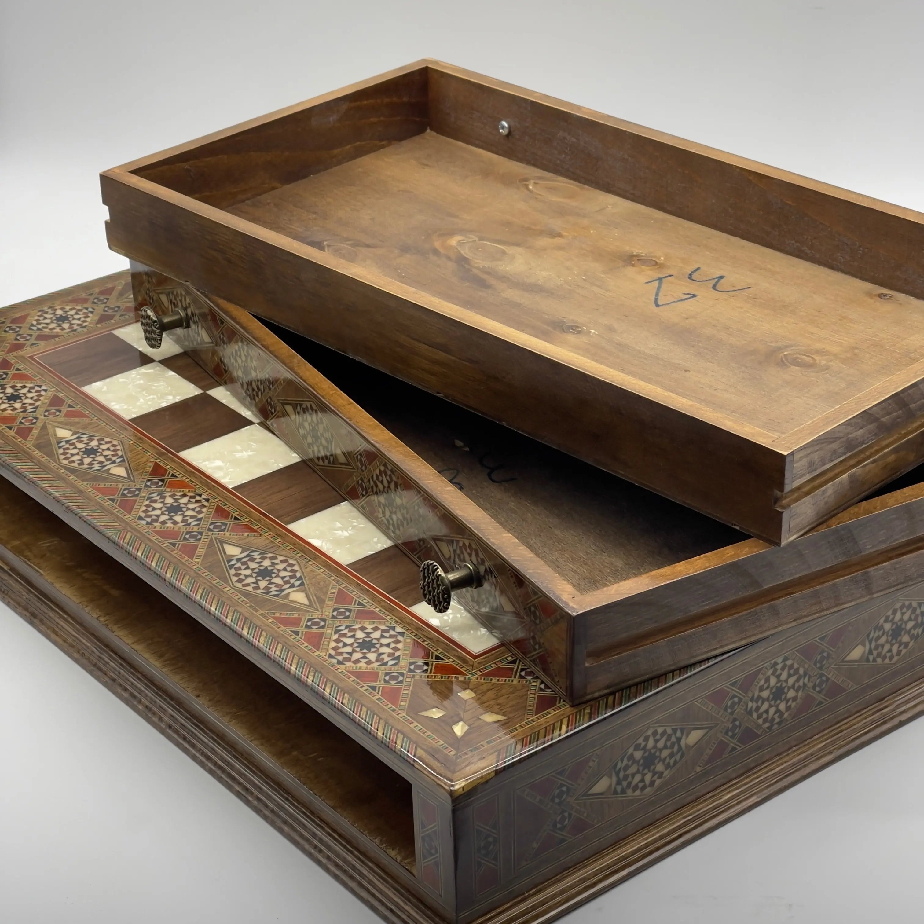 20" Luxury Wooden Drawers Large Chess Board, Uniqeu Chess Boards